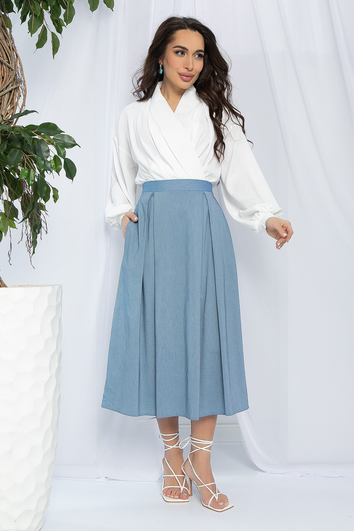 Юбка Городская среда (голубой джинс) Ю13079-16М