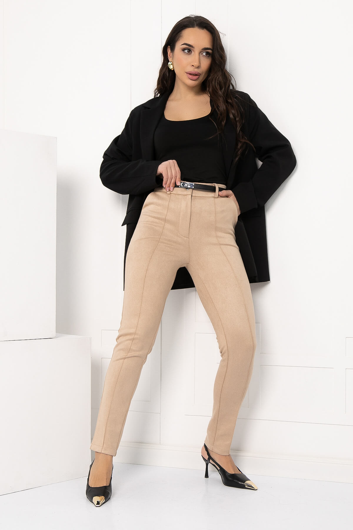 Брюки Тенденция стиля (бежевые) Б12753-13М