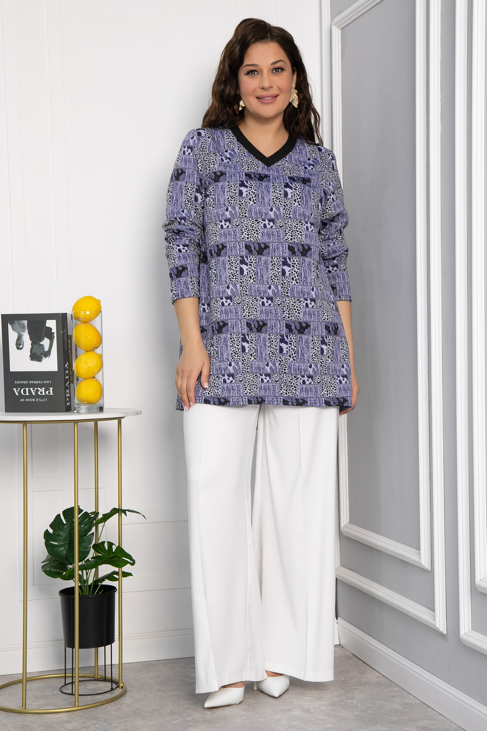 Блуза Фауна (синяя) Б11036