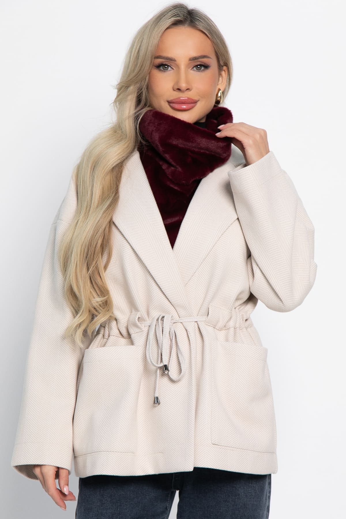 Пальто-пиджак (бежевый) Б15086-7М