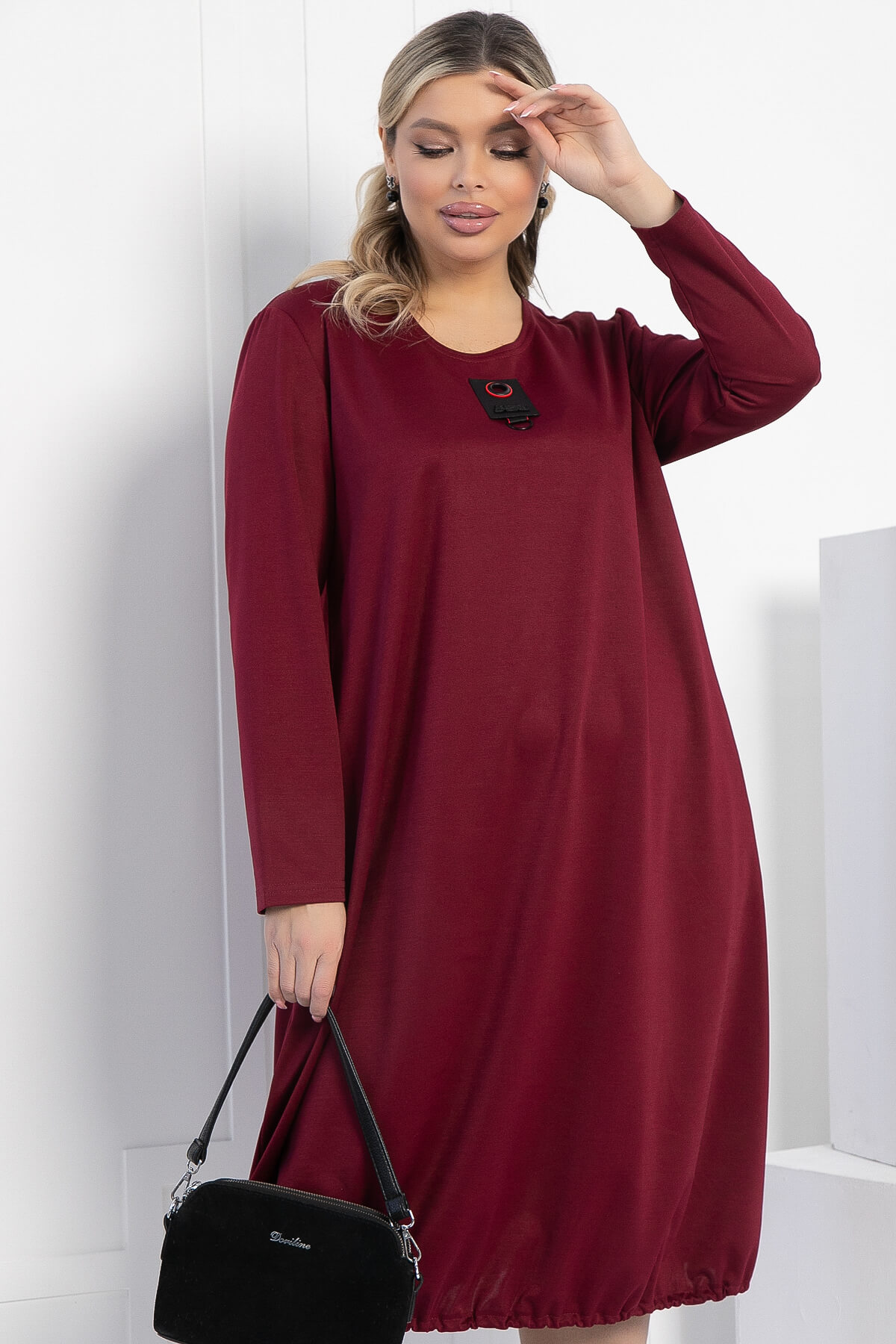 Платье Я жду тебя (бордовое) П12312-15