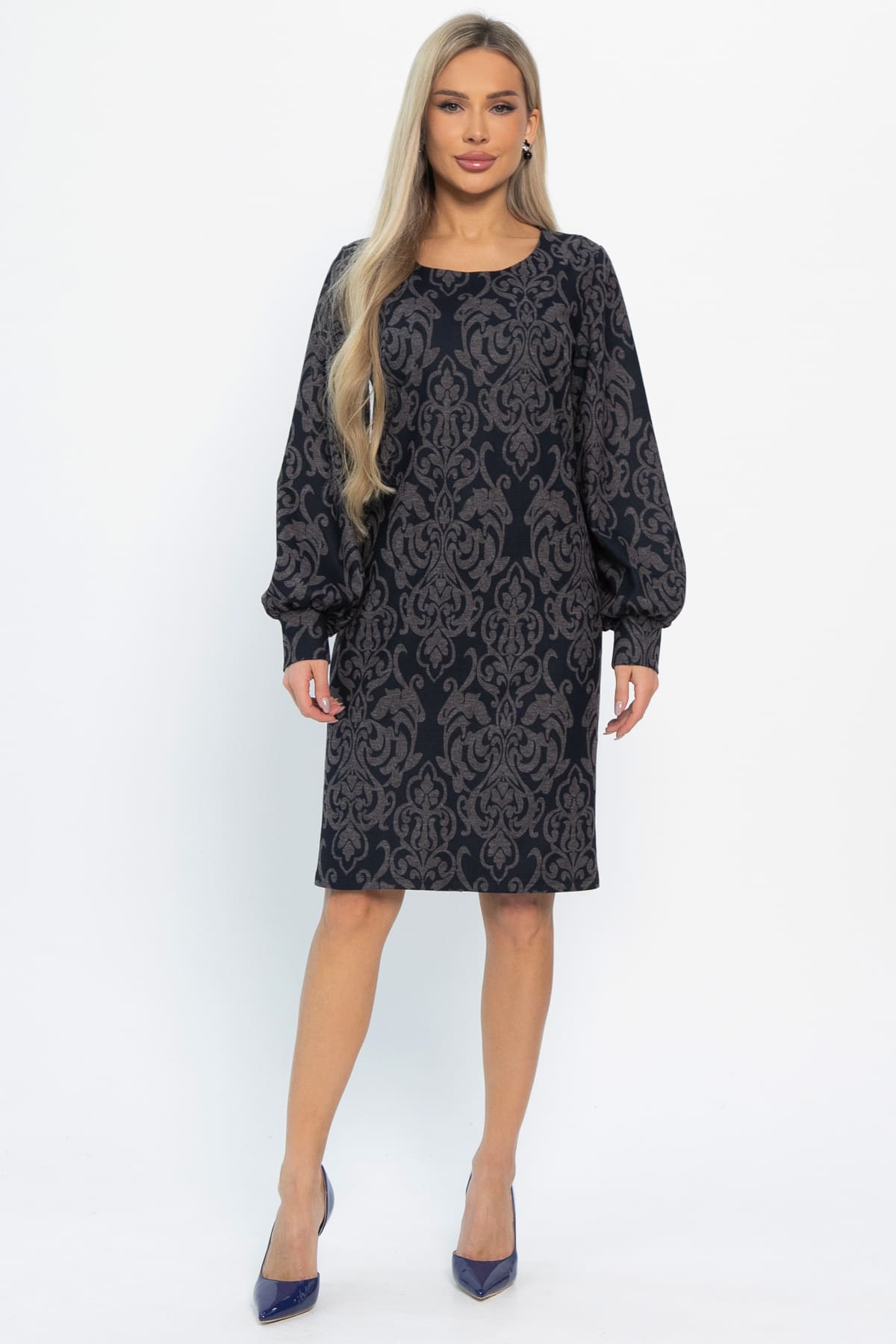 Платье Шарли (черно-коричневое) П14861-18М