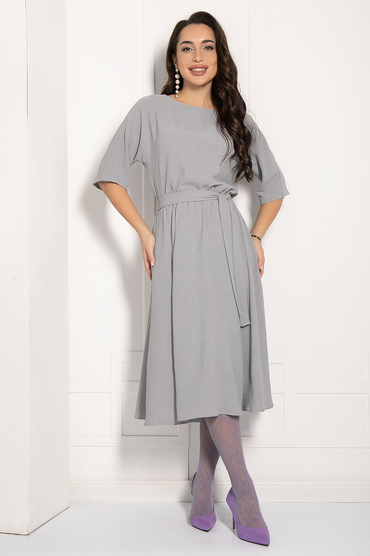 Платье Мерседес (серое) П12673-30