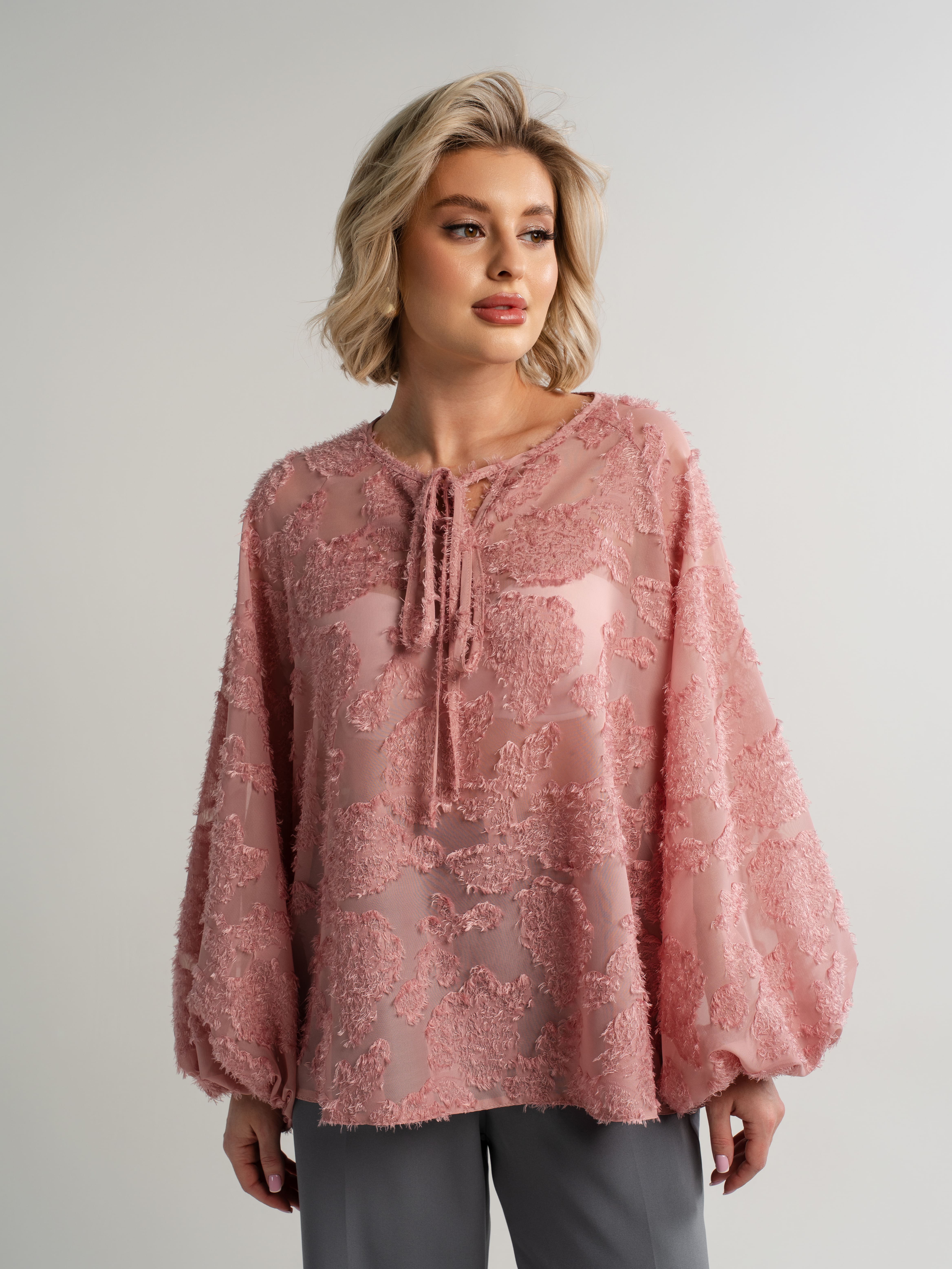 Блуза Воздушная мелодия (пудра) Б15139-7М