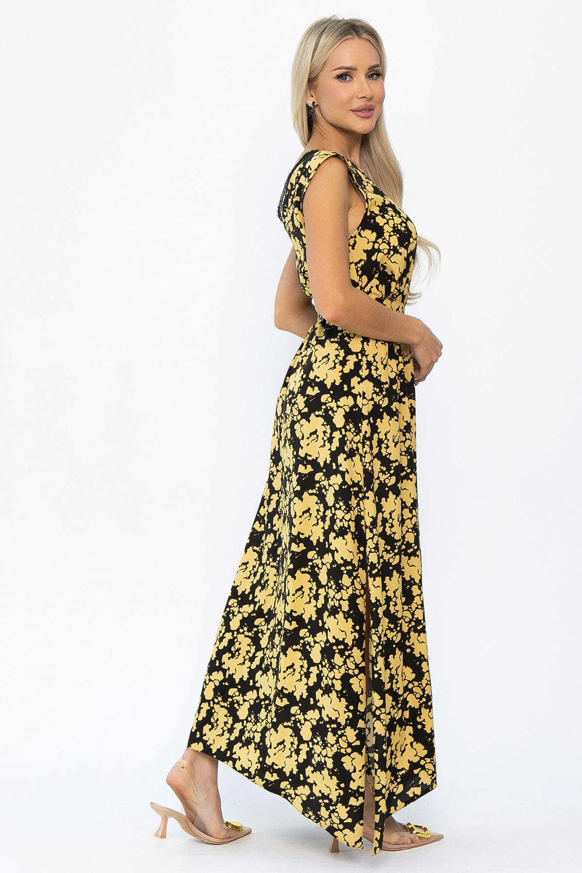 Платье Иниша (черно-желтое) П13924-4М