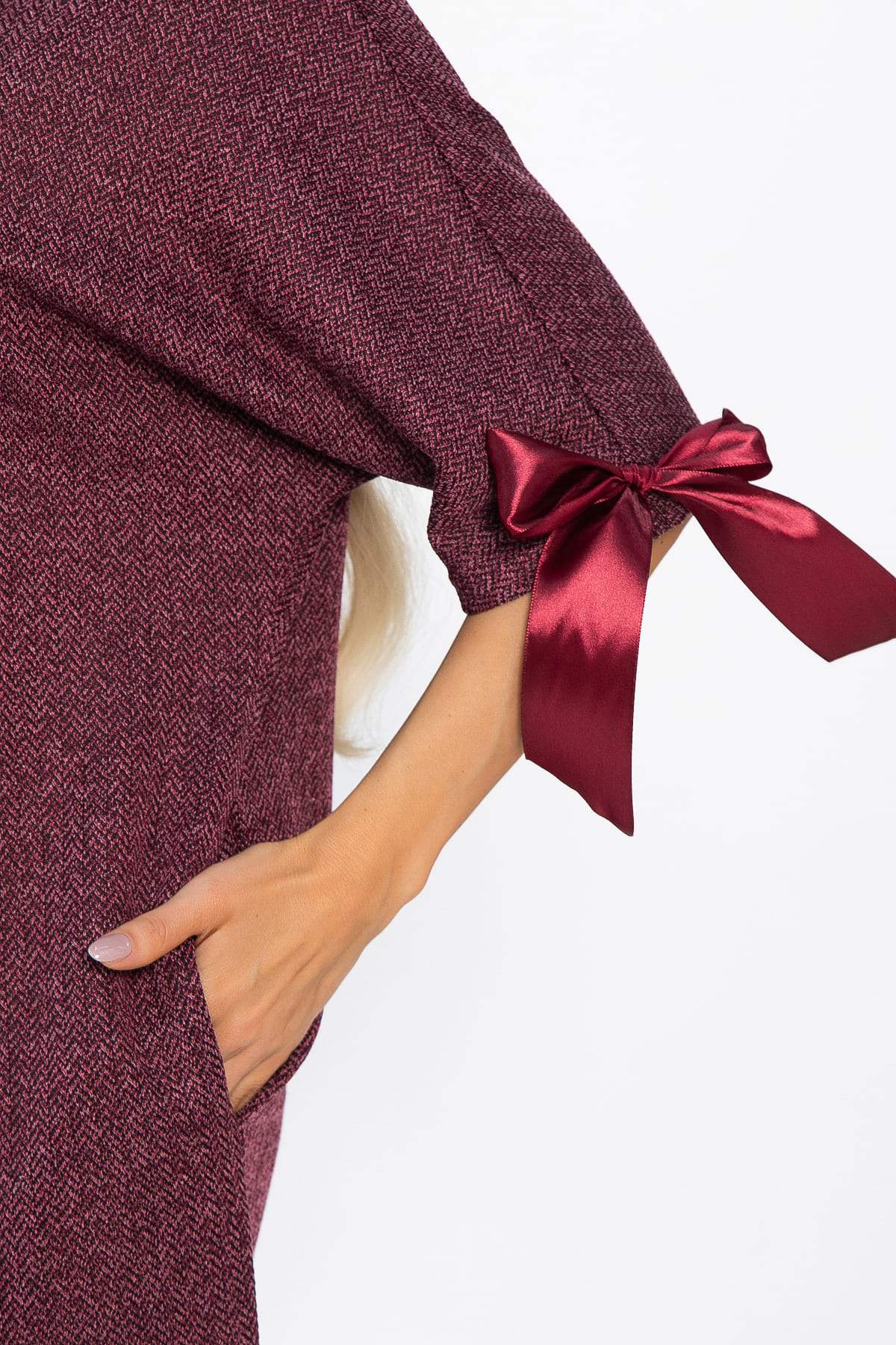 Платье трикотажное Кайла (бордовое) П14782-10М