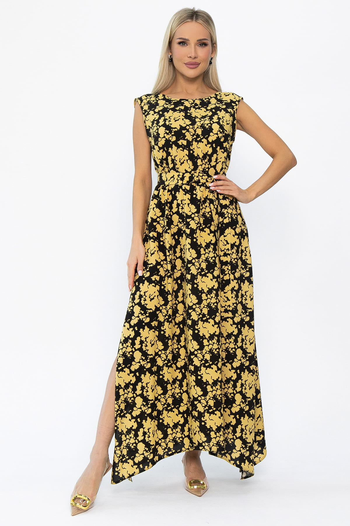 Платье Иниша (черно-желтое) П13924-4М