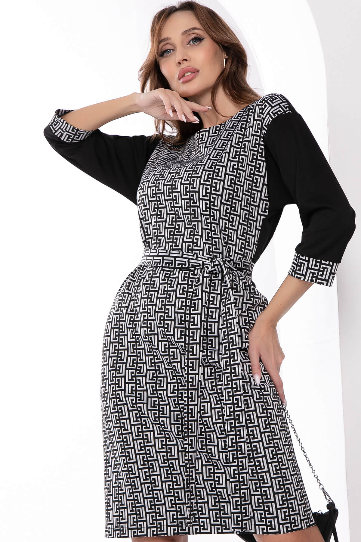 Платье "Греция" (черно-белое) П8366