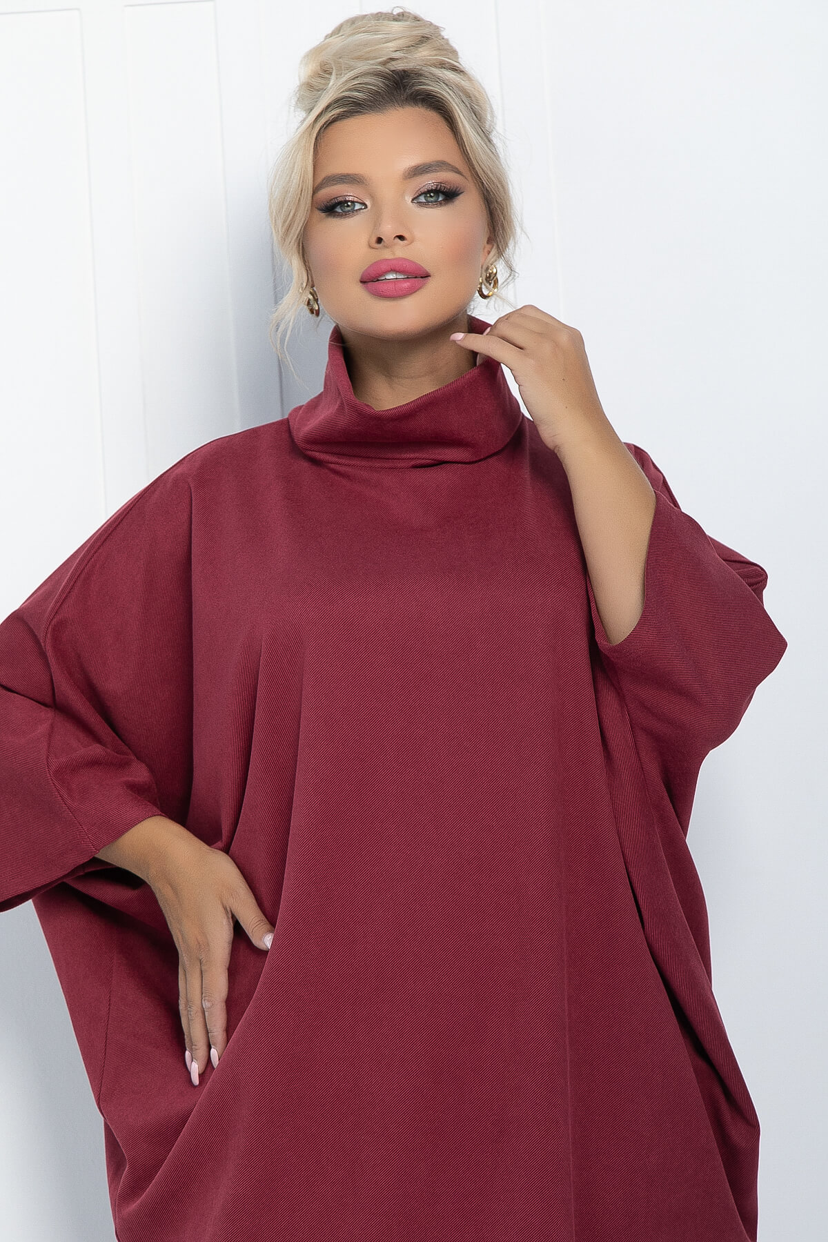 Платье Алина (бордовое) П11406