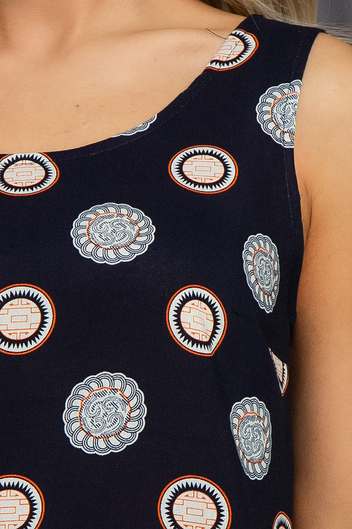 Сарафан Весенний шарм (синий/круги) П13381-10М