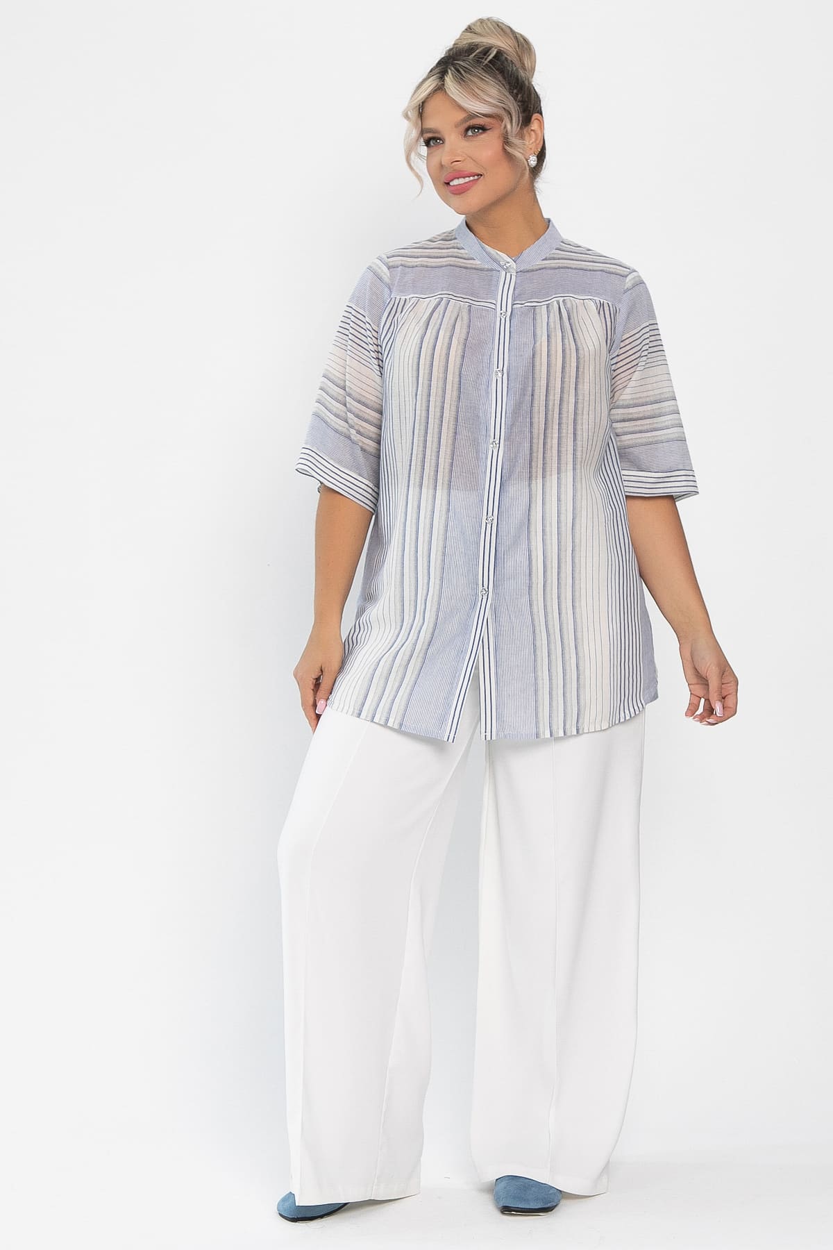 Блуза Июль (голубая) Б13876-24М