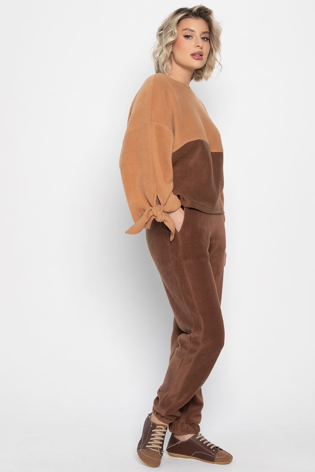 Костюм флисовый Уютный дуэт (шоколадный) К14966-10М