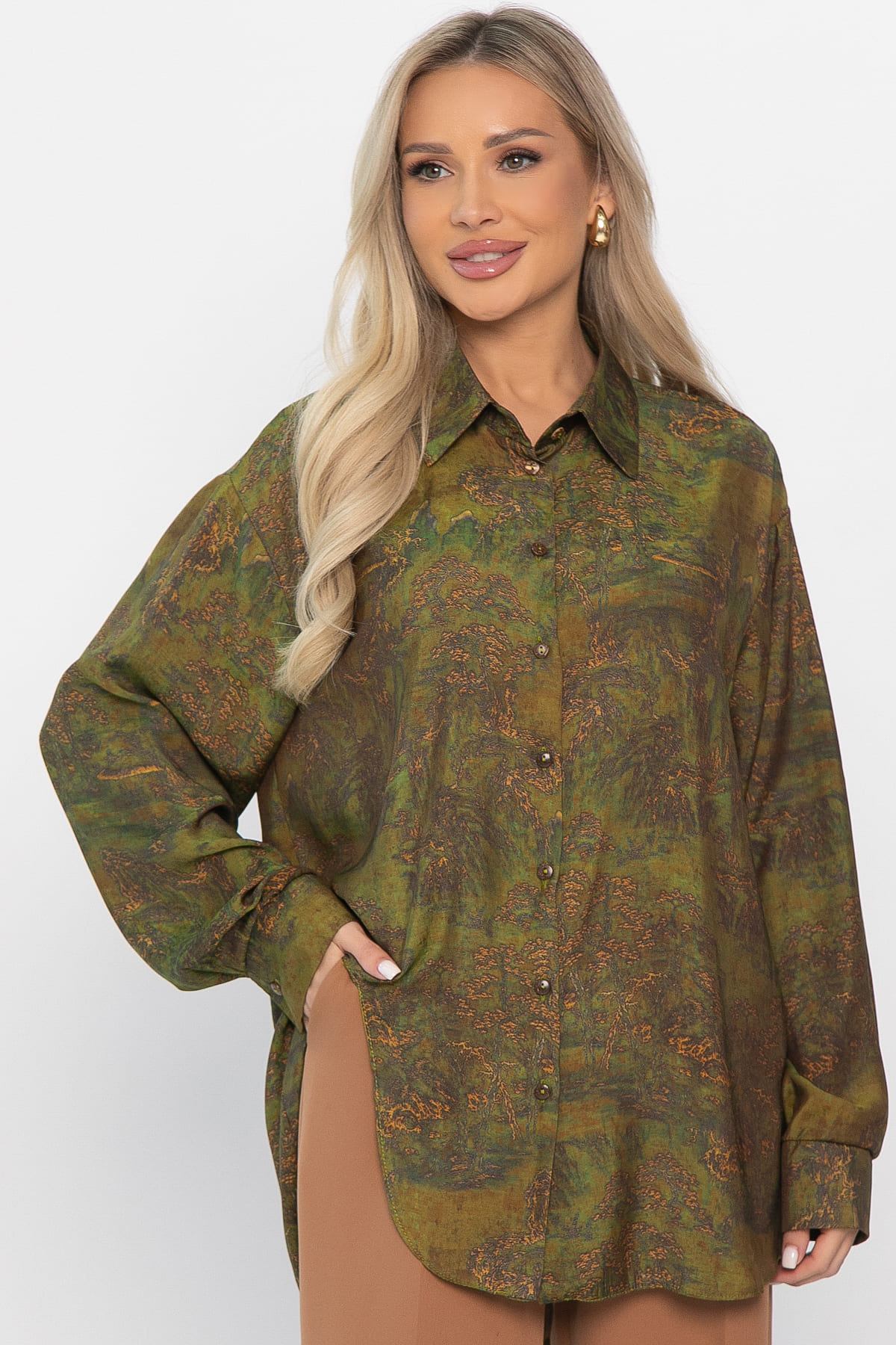 Блуза Тайна очарования (зеленая) Б14434-5М