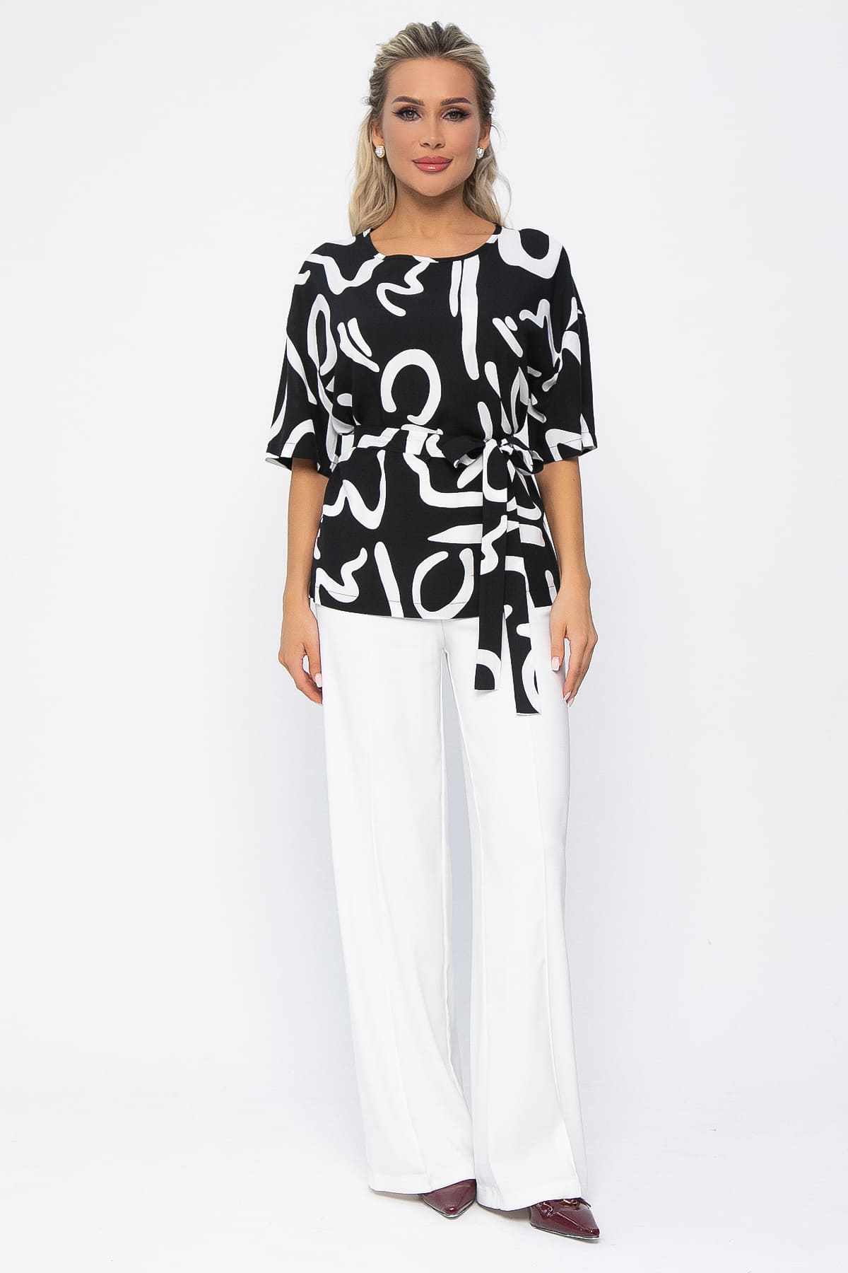 Блуза Аделаида (черная) Б13599-25М