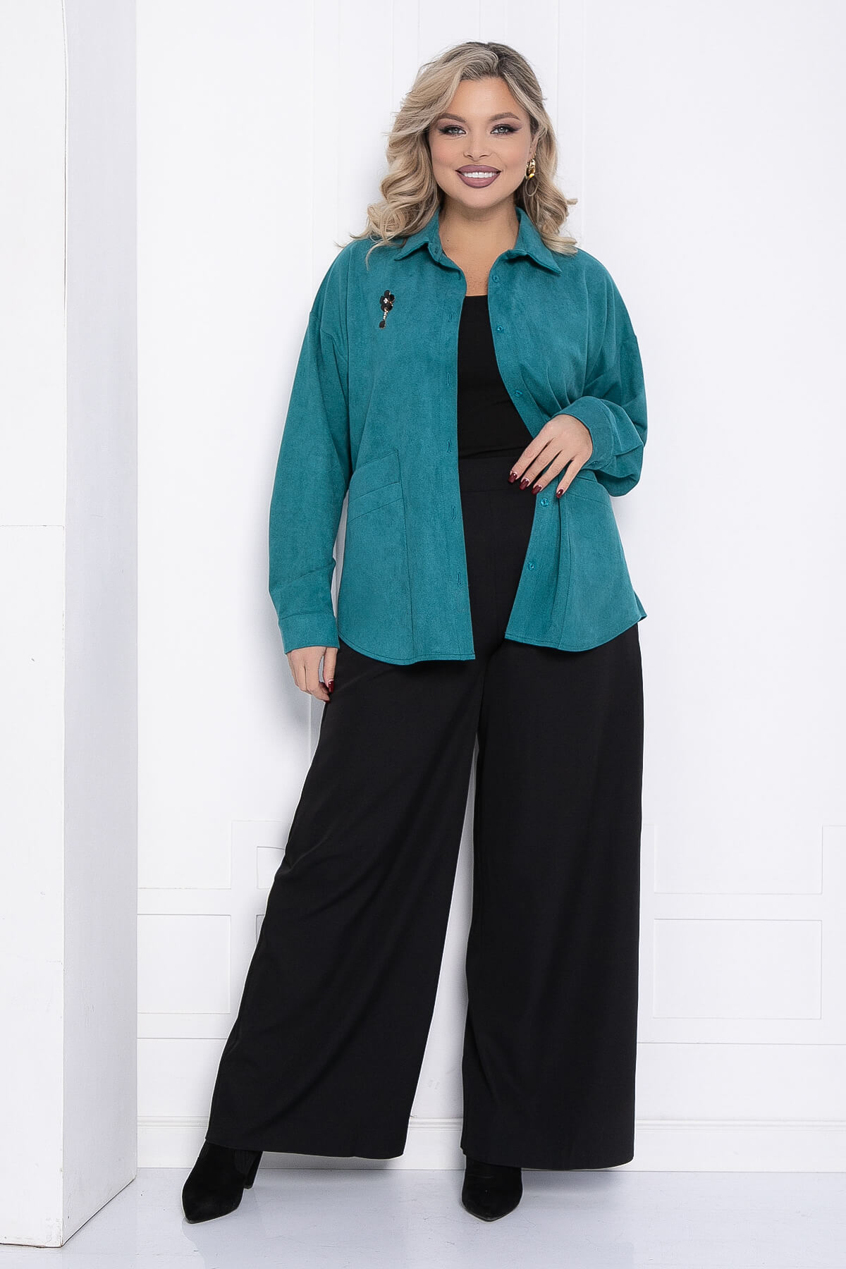 Рубашка Милолика (бирюзовая) Б15439-18М