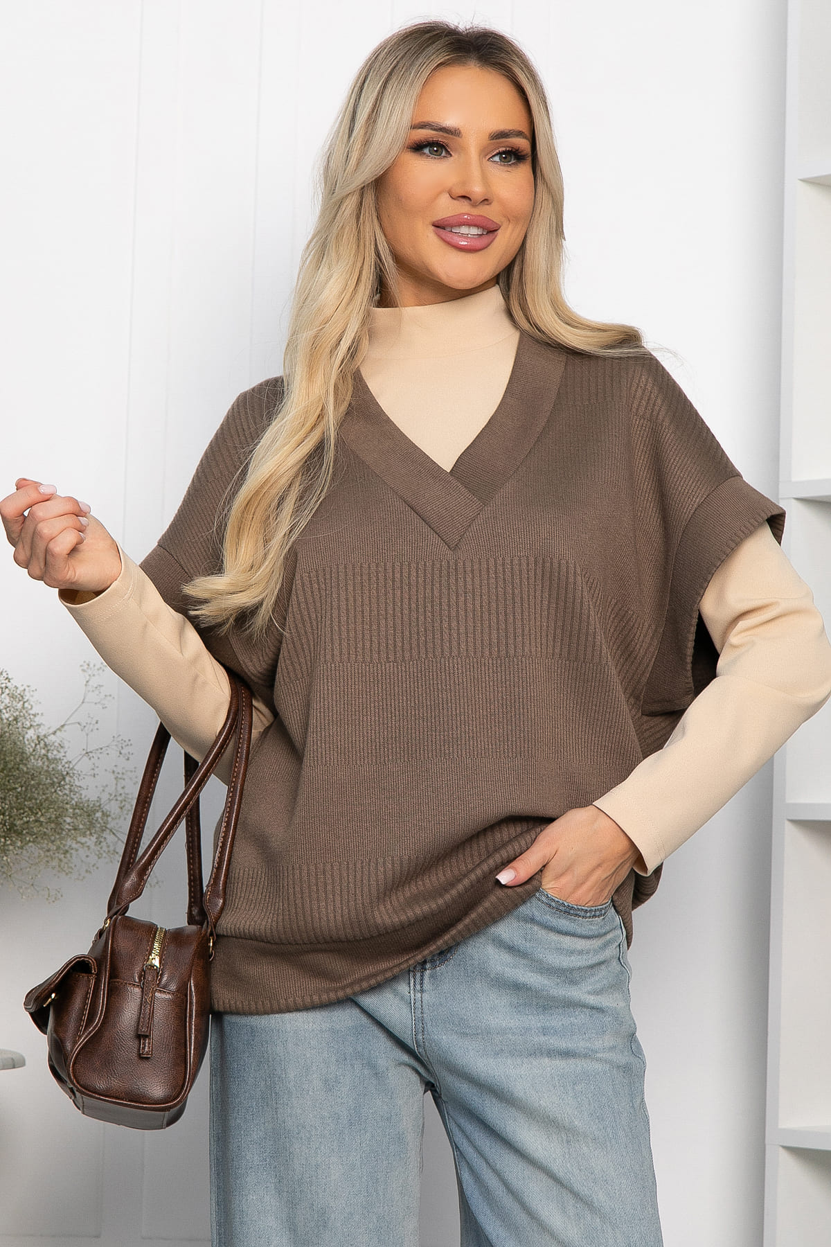 Костюм трикотажный Уютный шарм (коричневый) К14250-5М