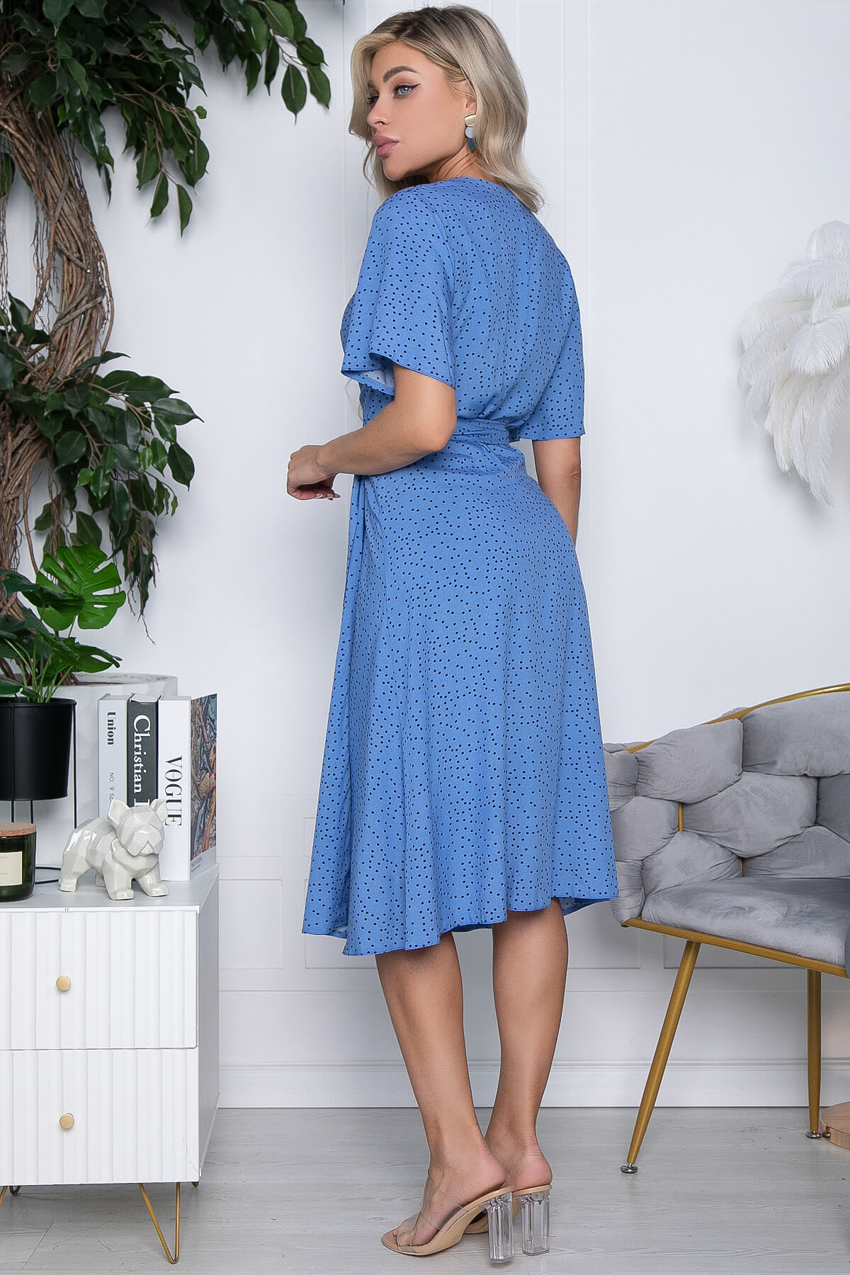 Платье Мода люкс голубое П10087