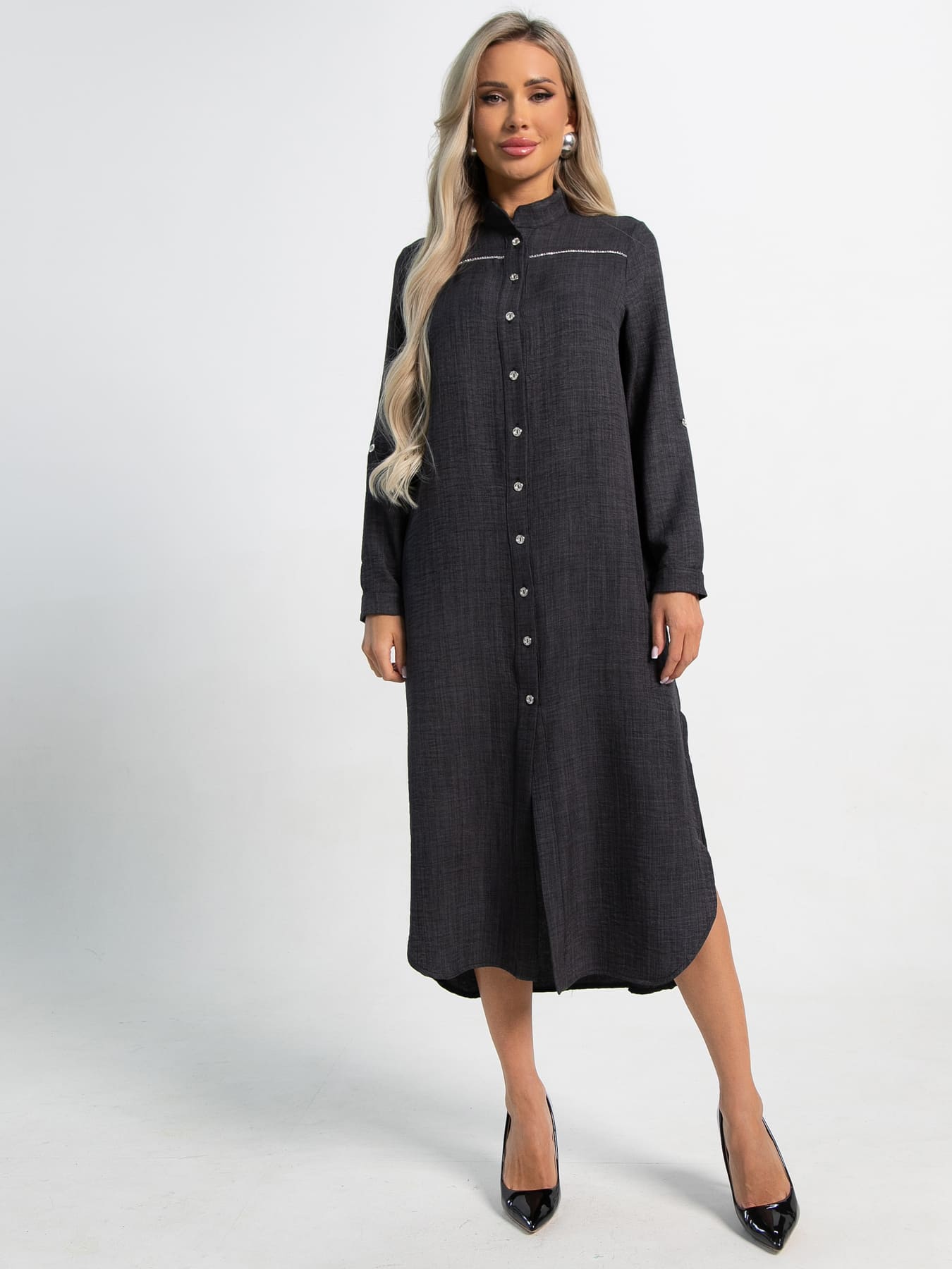 Платье-рубашка Долли (черное) П15482-10М