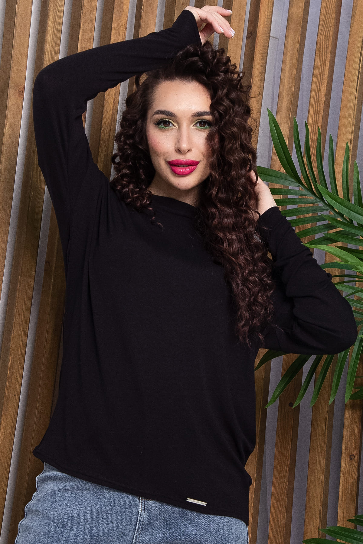 Блуза Грей (черная) Б13046-44М