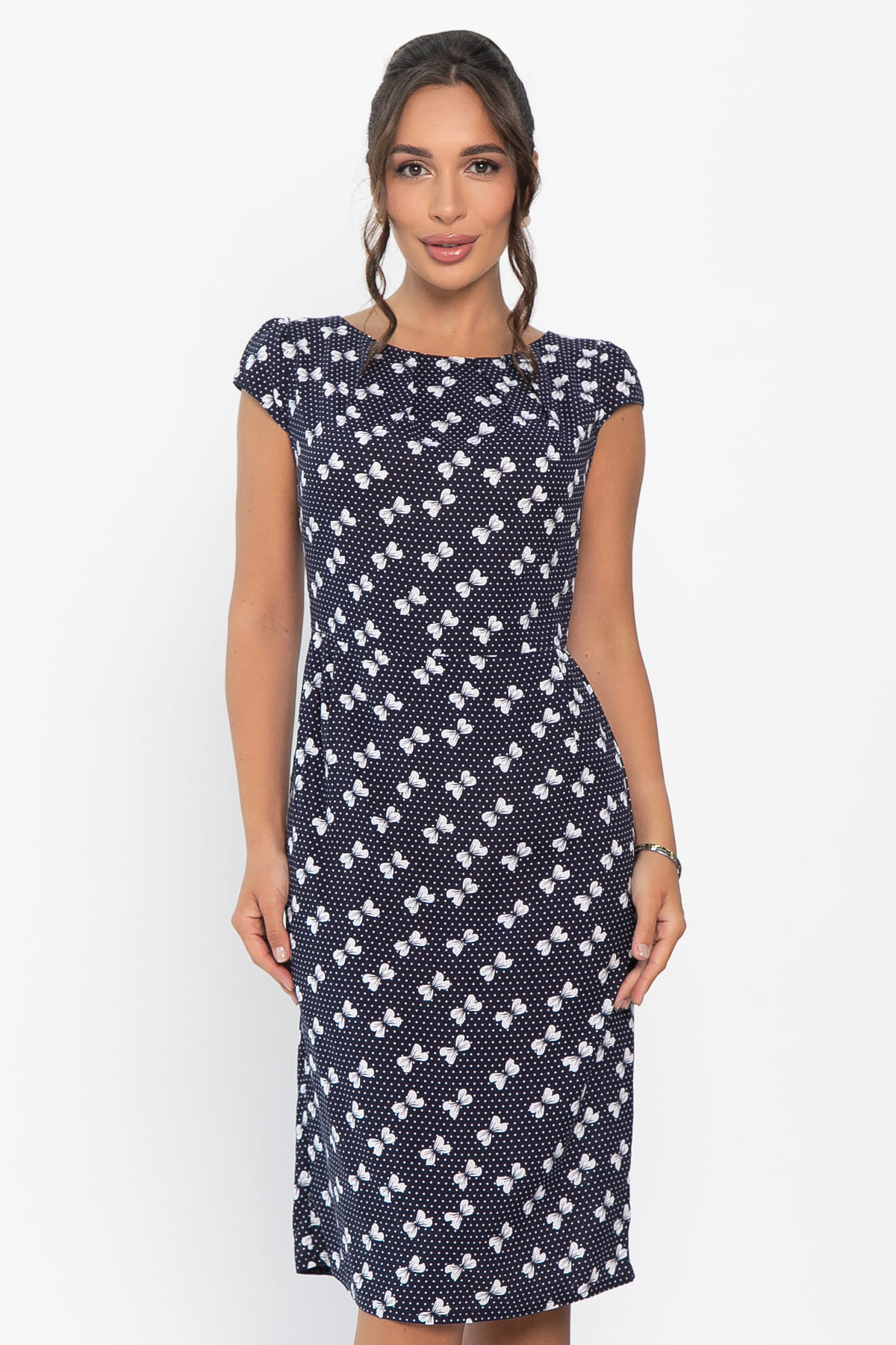 Платье Габриэль (синее/бантики) П13954-10М