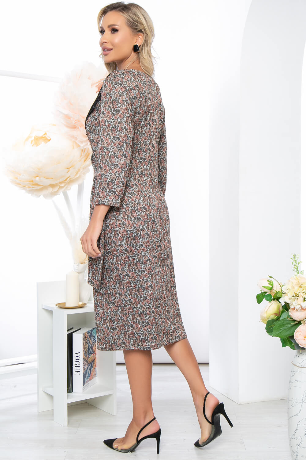 Платье "Таинственная незнакомка" (цветы) П5199