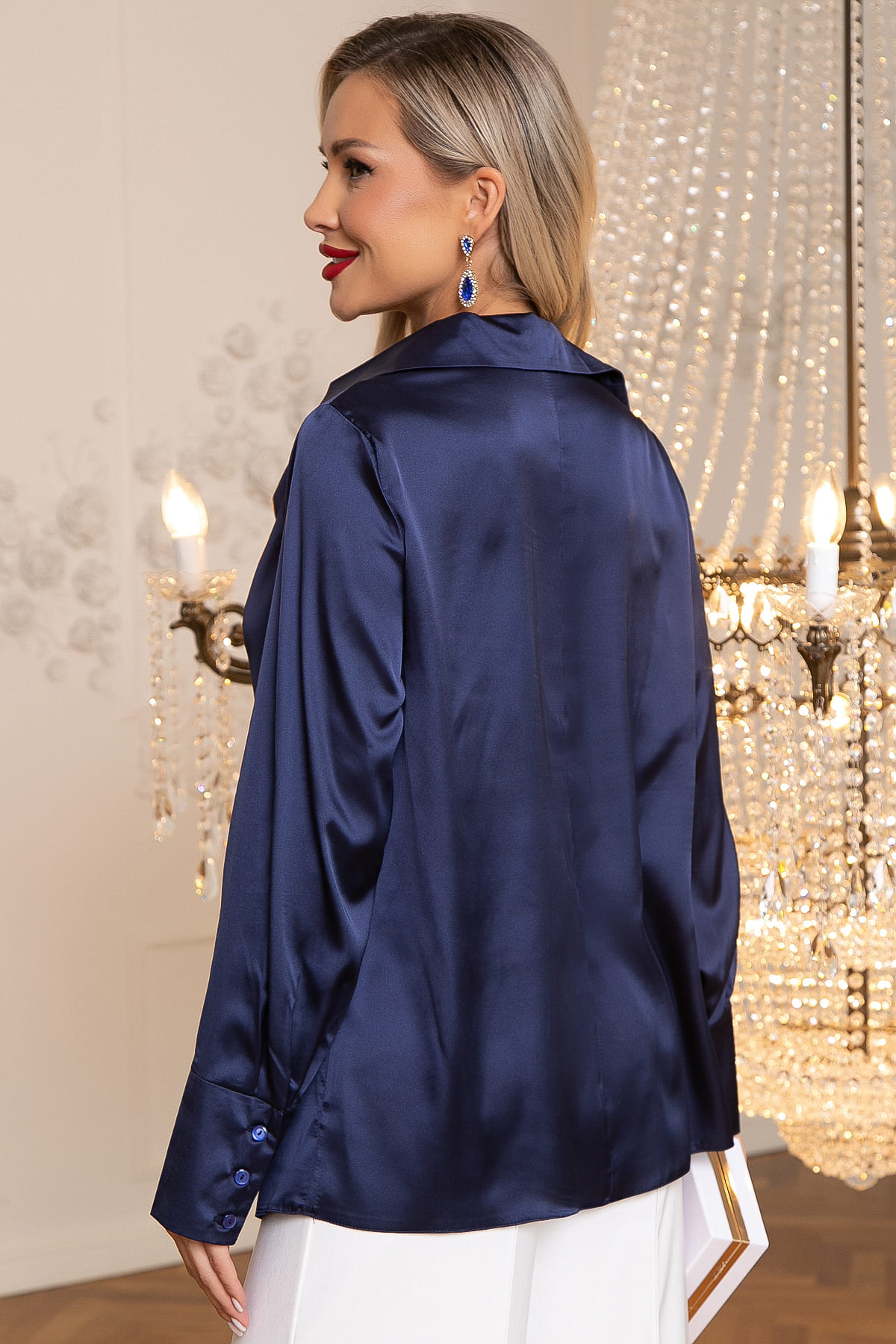 Блуза Шелковая сказка (сапфир) Б14381-34М