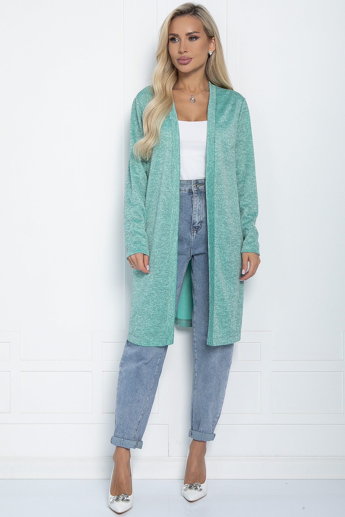 Кардиган Осеннее настроение (мятный) Б11254