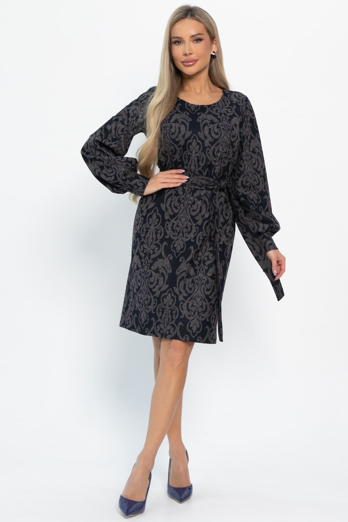 Платье Шарли (черно-коричневое) П14861-18М