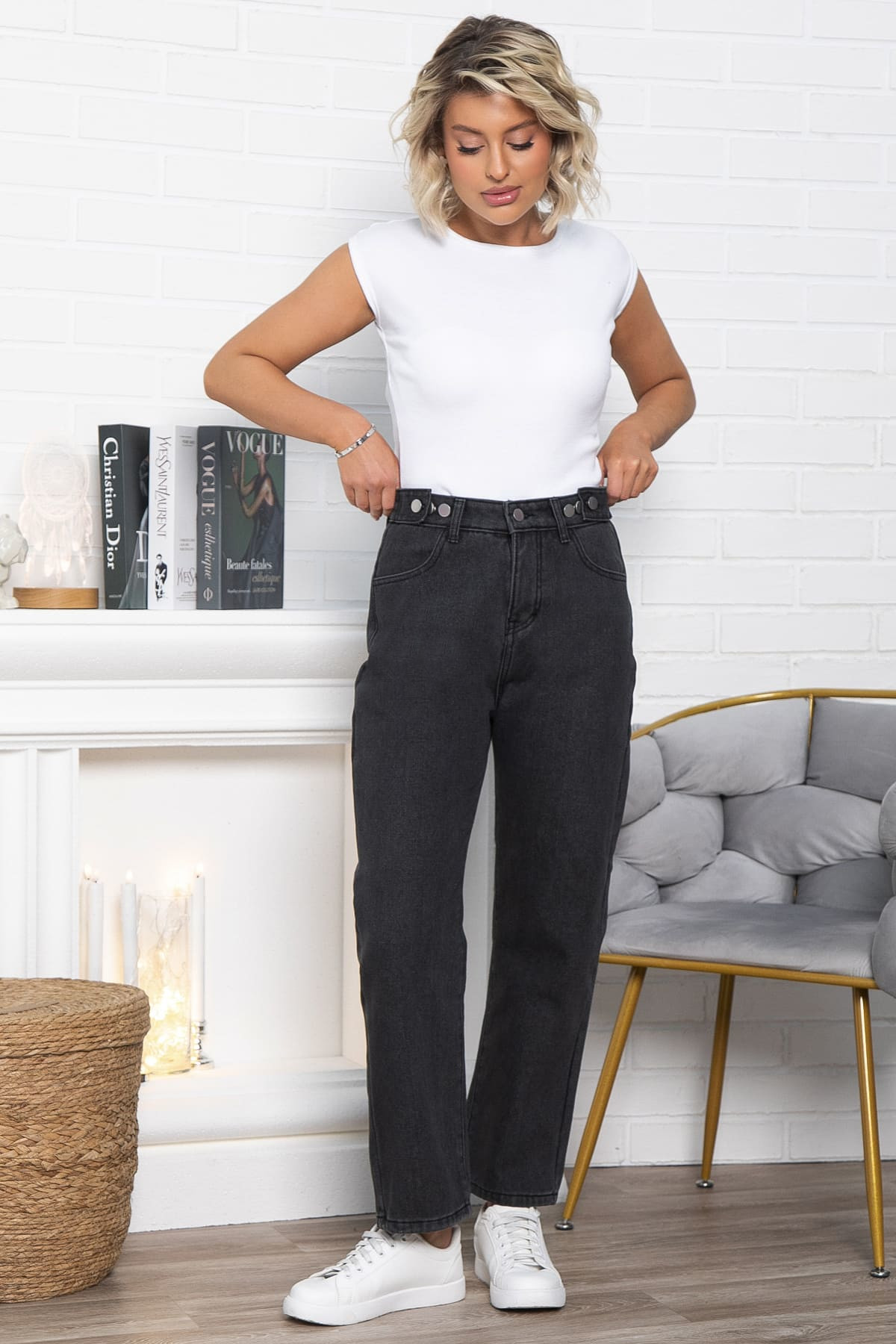 Джинсы утепленные Джинджер (графит) Б15064-13М