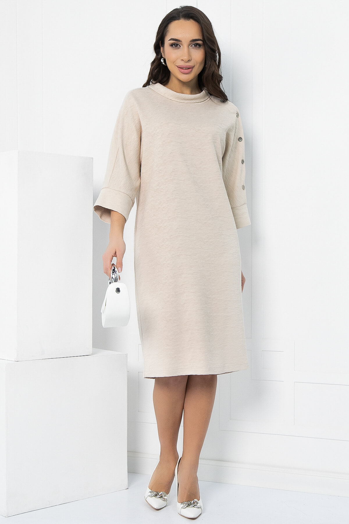 Платье Марьяна (светло-бежевое) П12806-4М