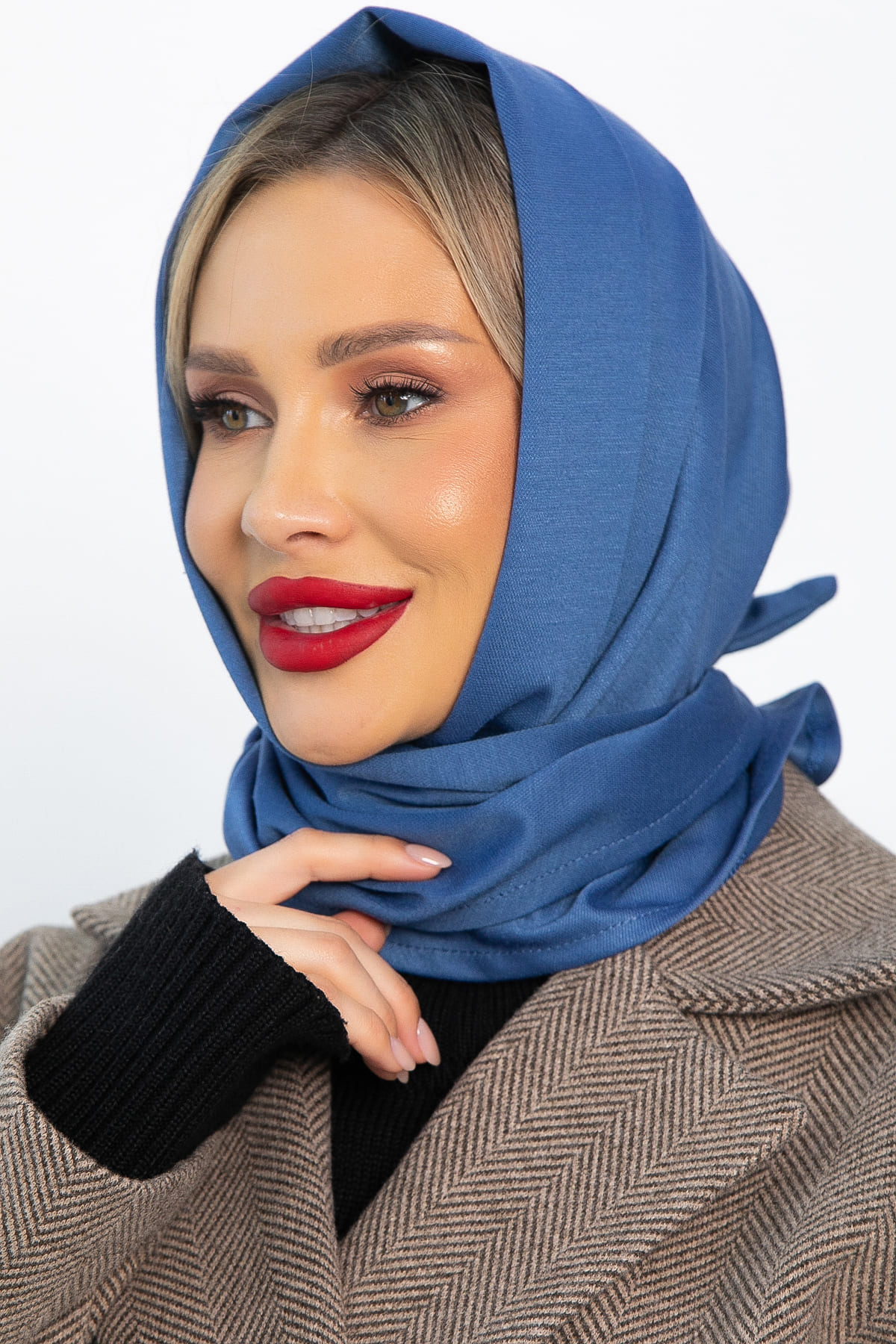 Косынка с отворотом (пепельно-синяя) КО21-23М