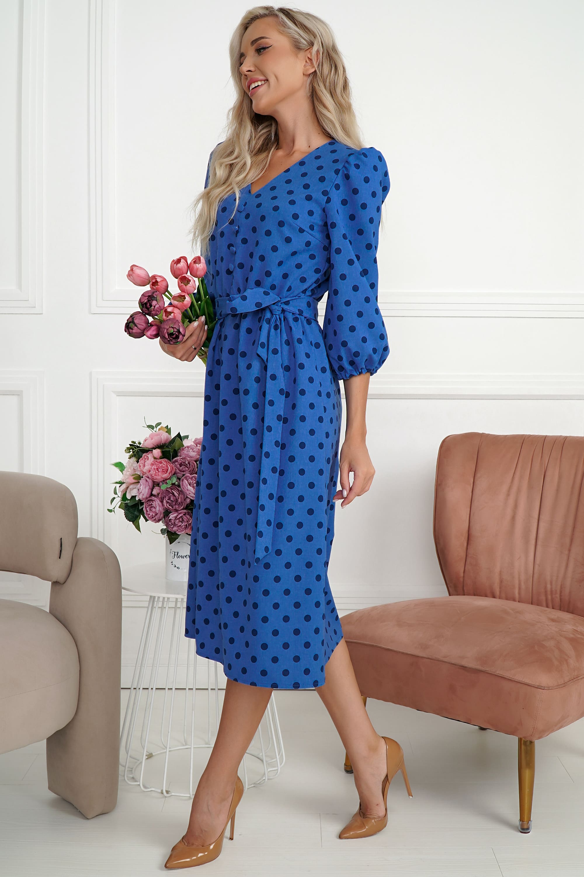 Платье Розетта (синее) П14115-45М