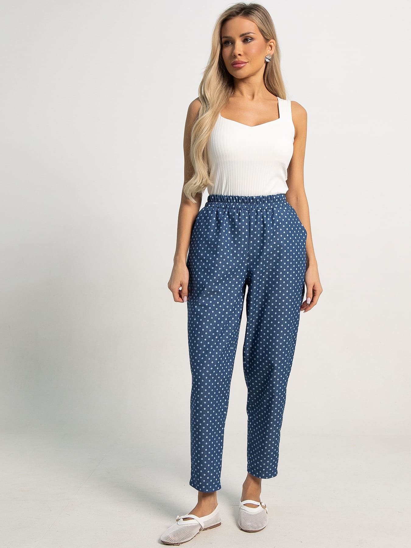 Брюки бананы Морин (синие) Б15229-8М