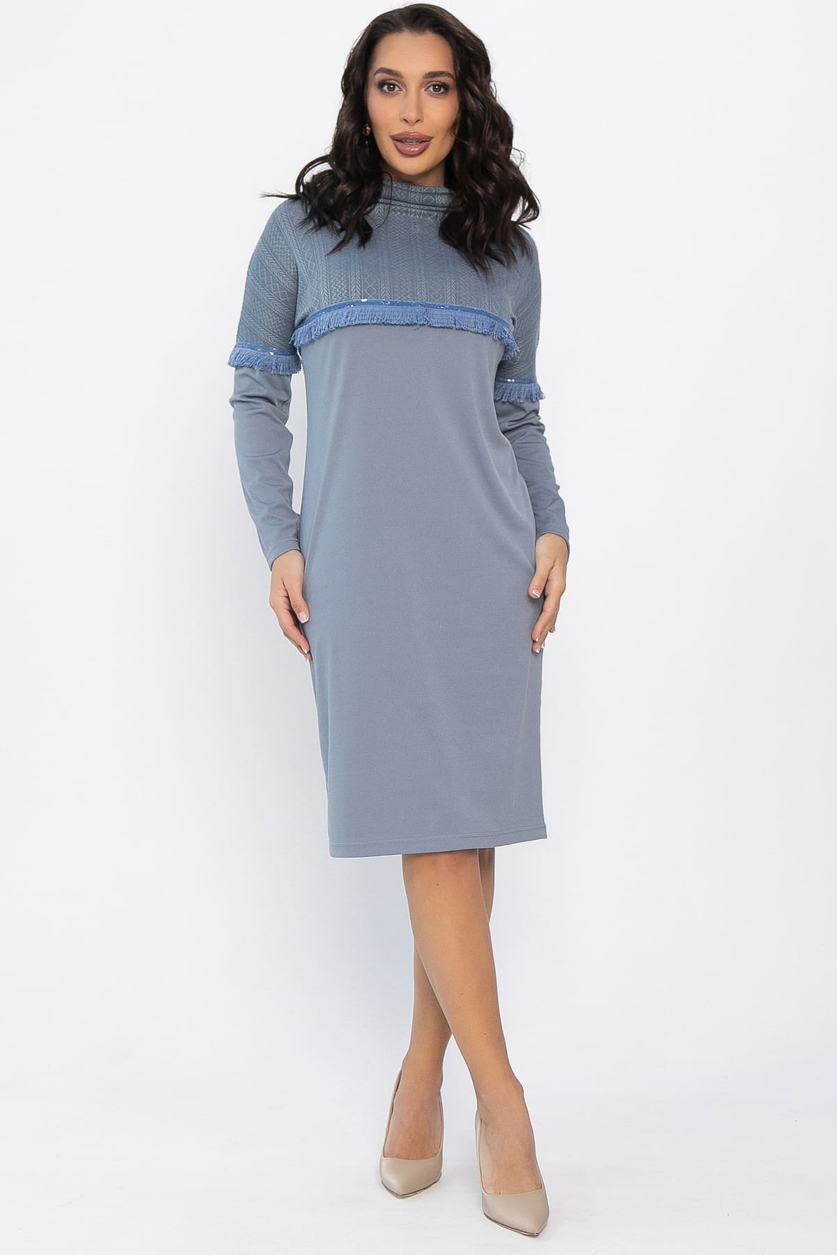 Платье трикотажное Нарина (серое) П14513-10М