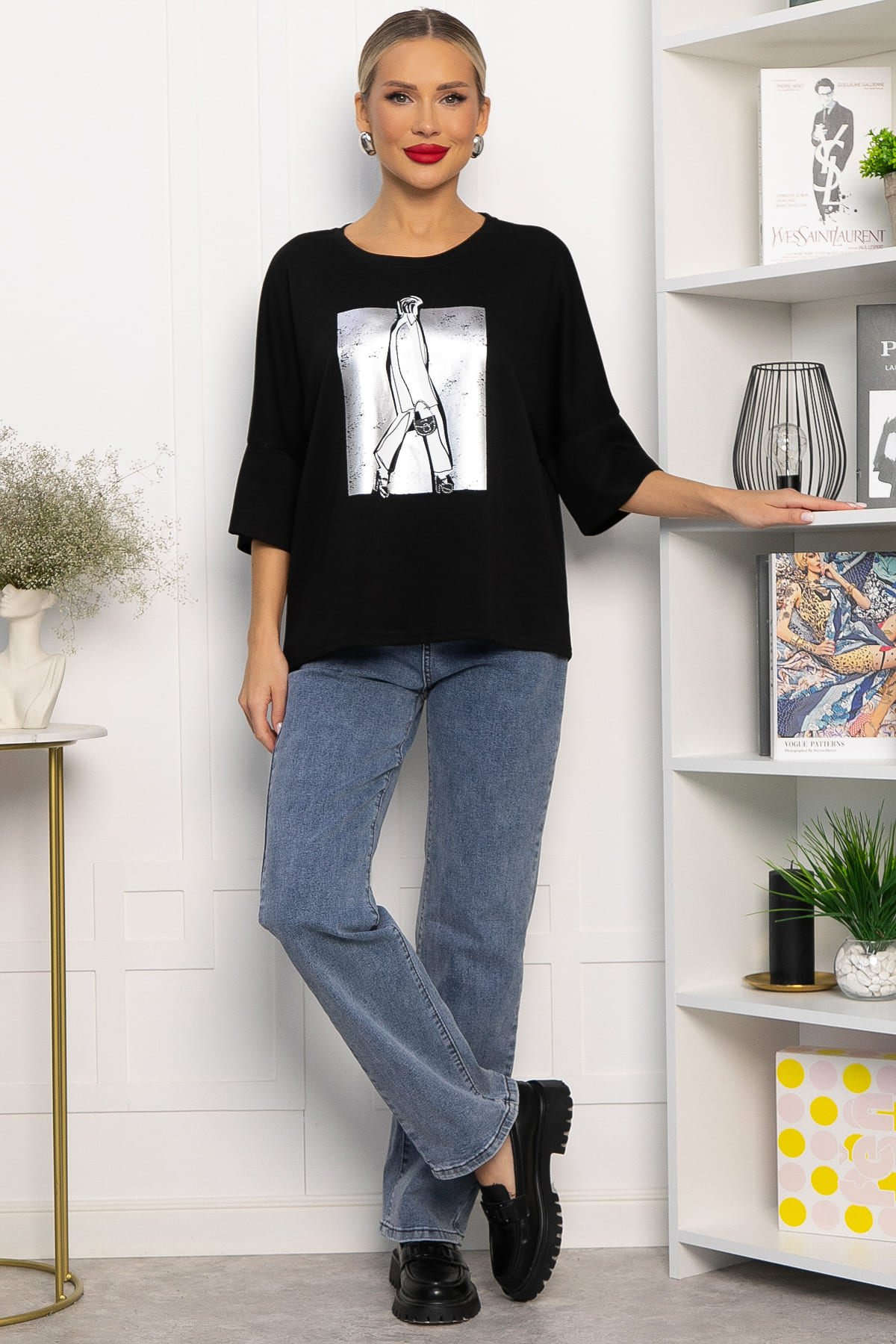 Блуза Фауст (черная) Б14202-20М