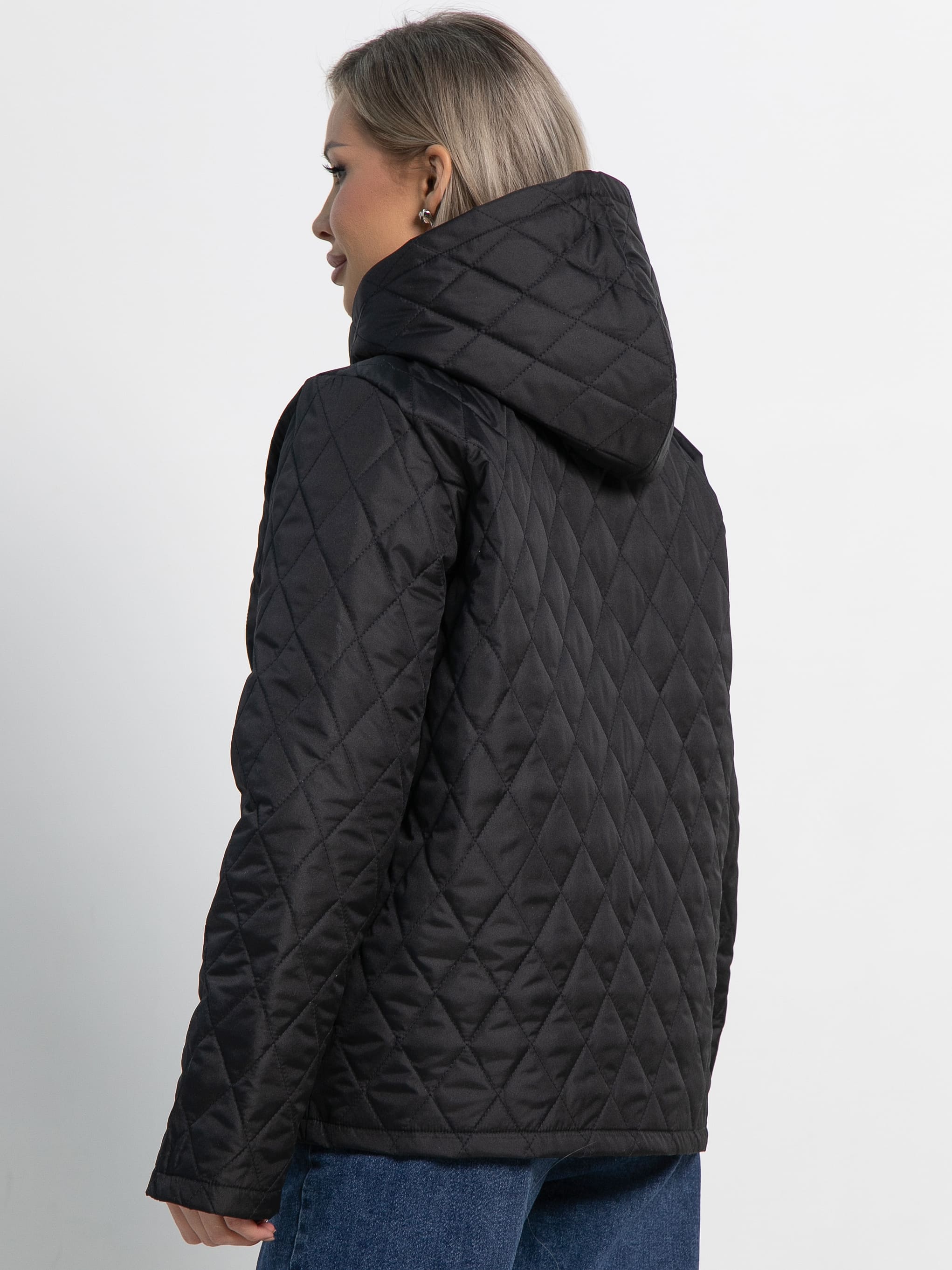 Куртка демисезонная стеганая (черная матовая) Б15194-25М