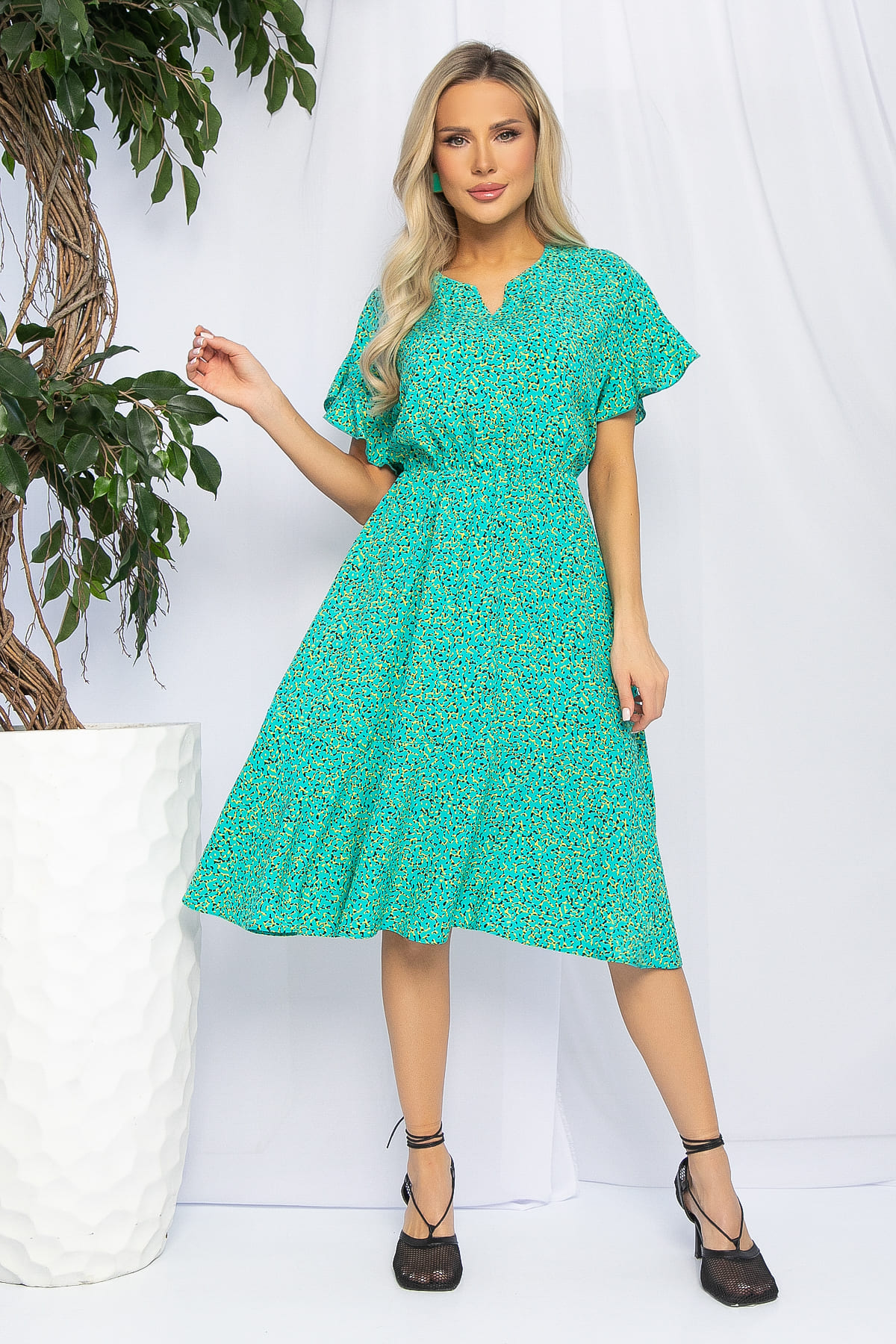 Платье Кристи (зеленое) П13206-35М