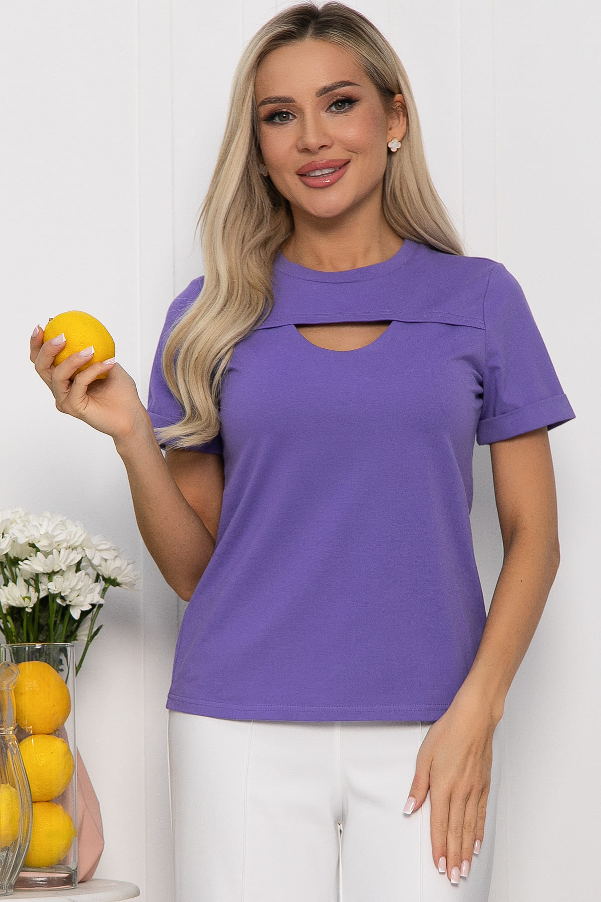 Футболка Дорис (фиолетовая) Б13671-50М