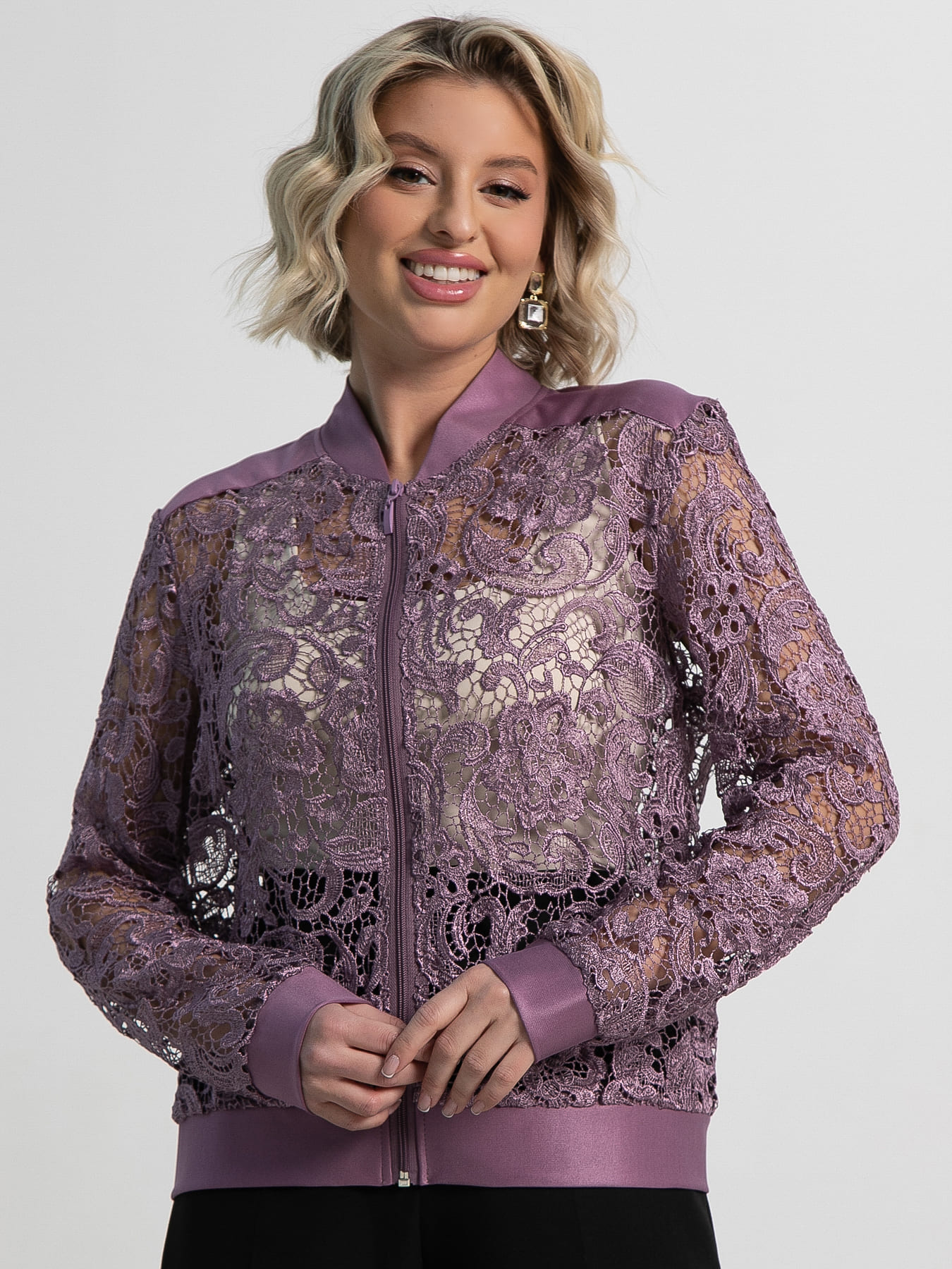 Жакет кружевной Индола (сиреневый) Б15108-3М