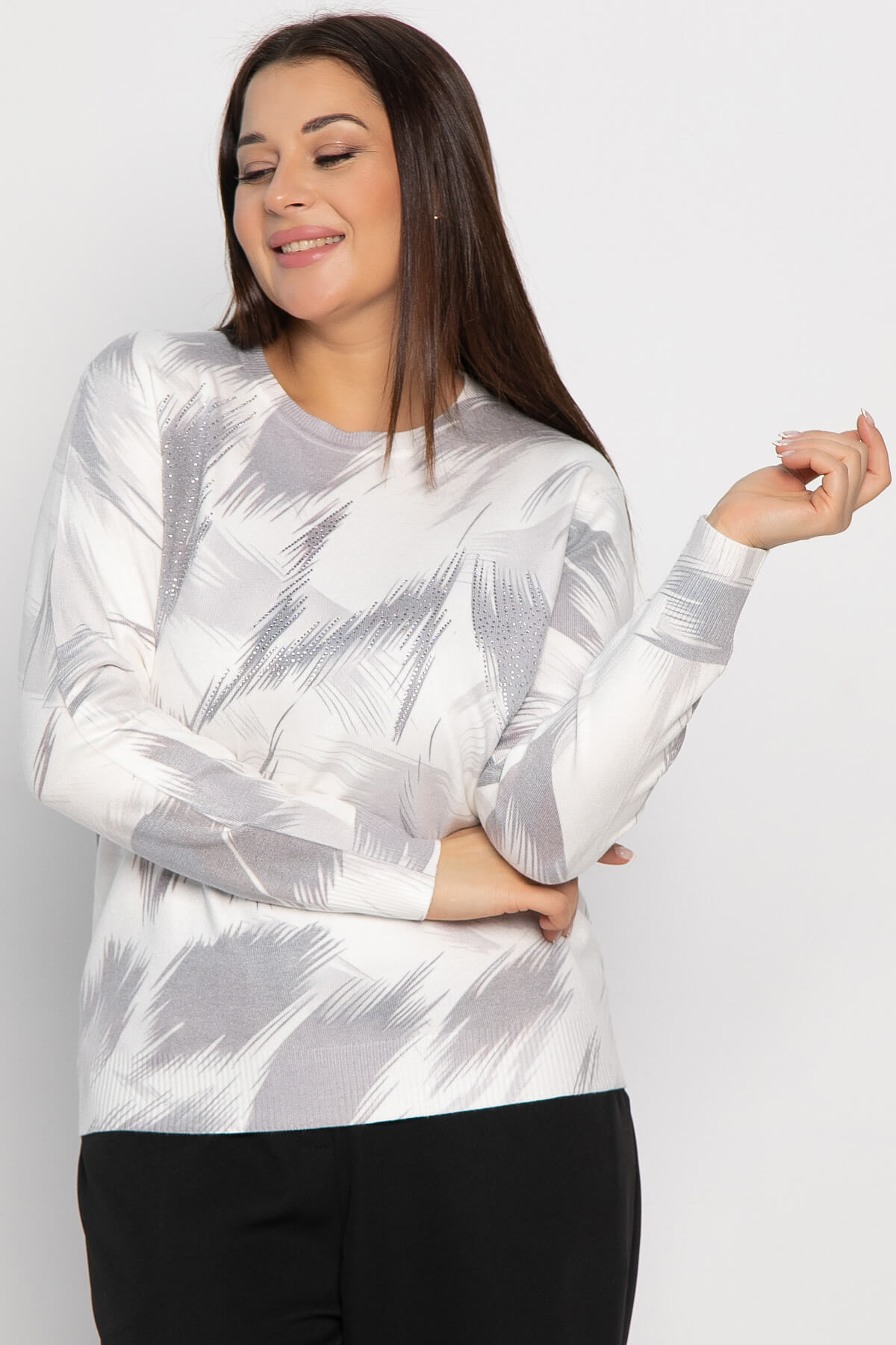 Лонгслив Акцент (серо-белый) Б14957-18М