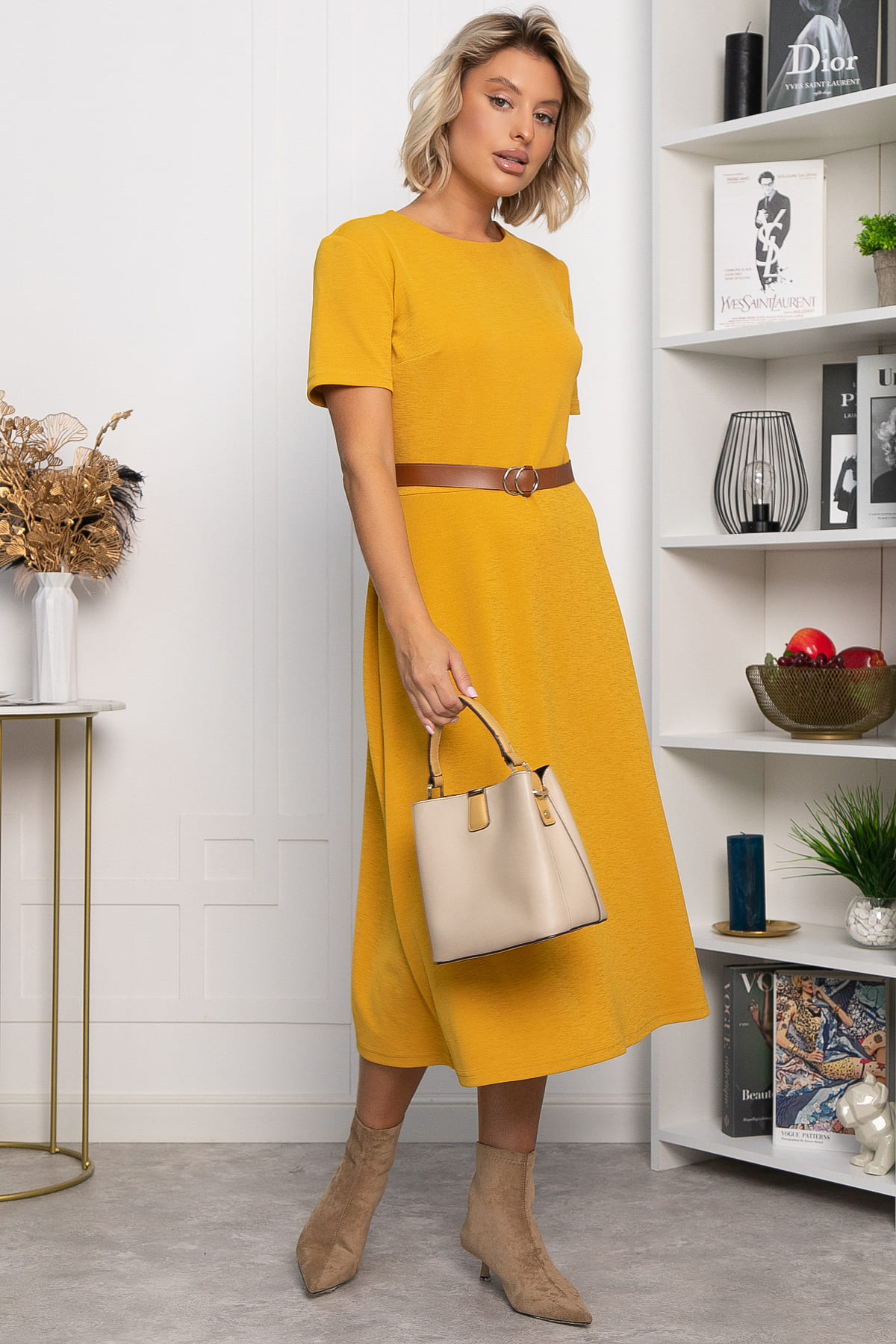 Платье трикотажное Парижанка (желтое) П14334-10М