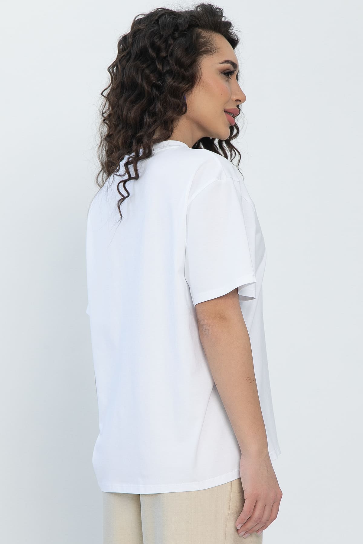 Футболка Аника (белая/коты) Б13493-20М