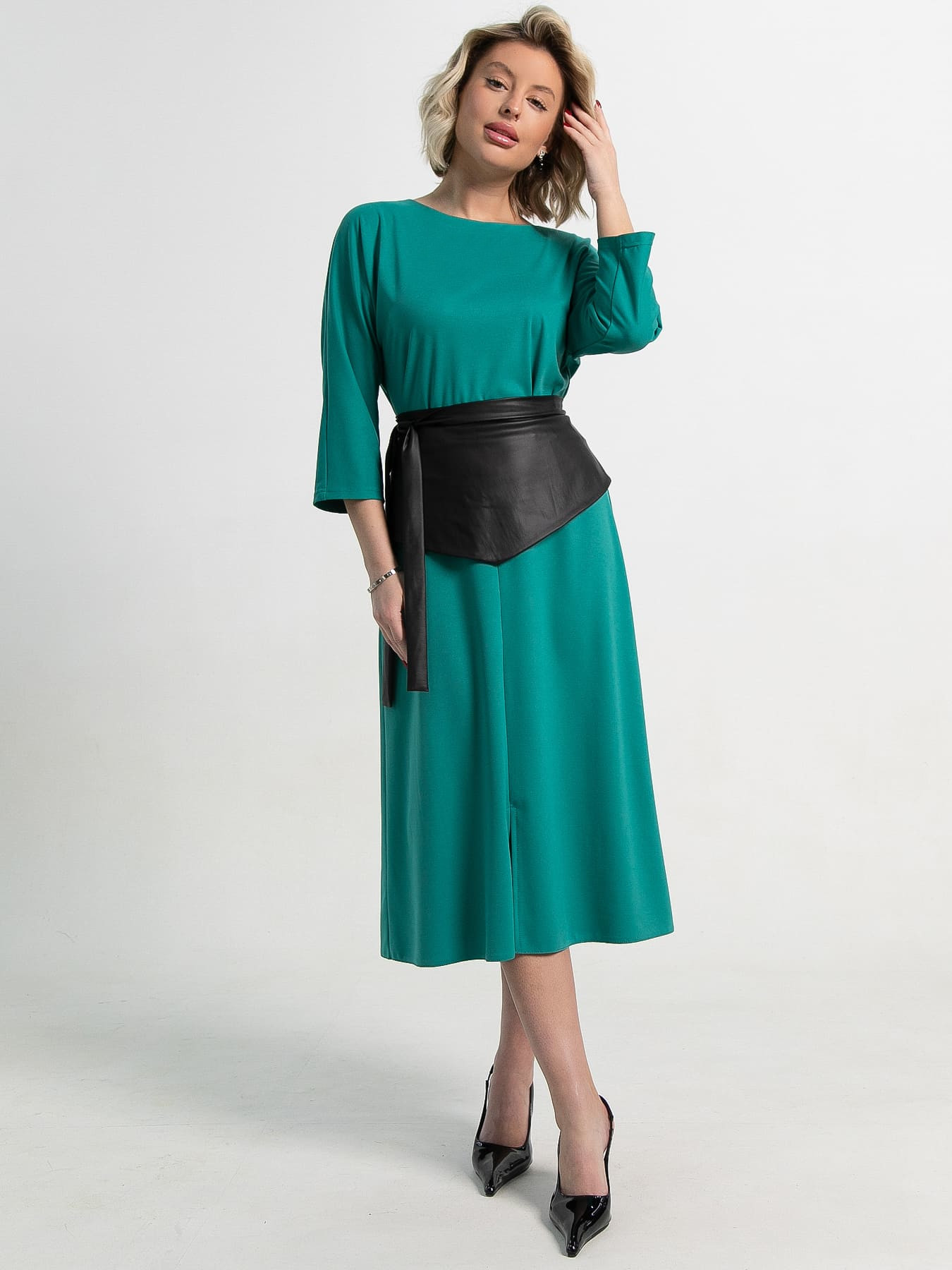 Платье Эмилия (зеленое море) П15388-18М