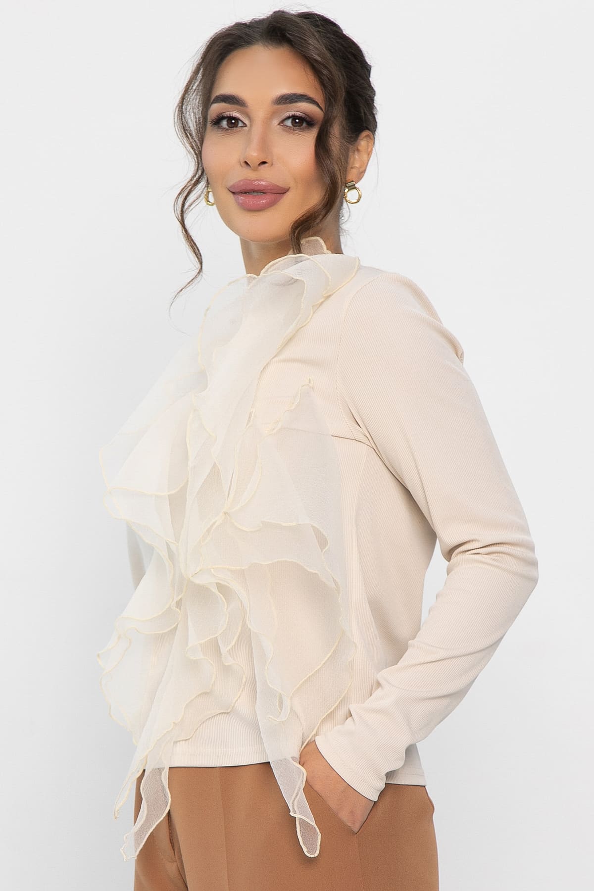 Блуза Риана (бежевая) Б14225-5М