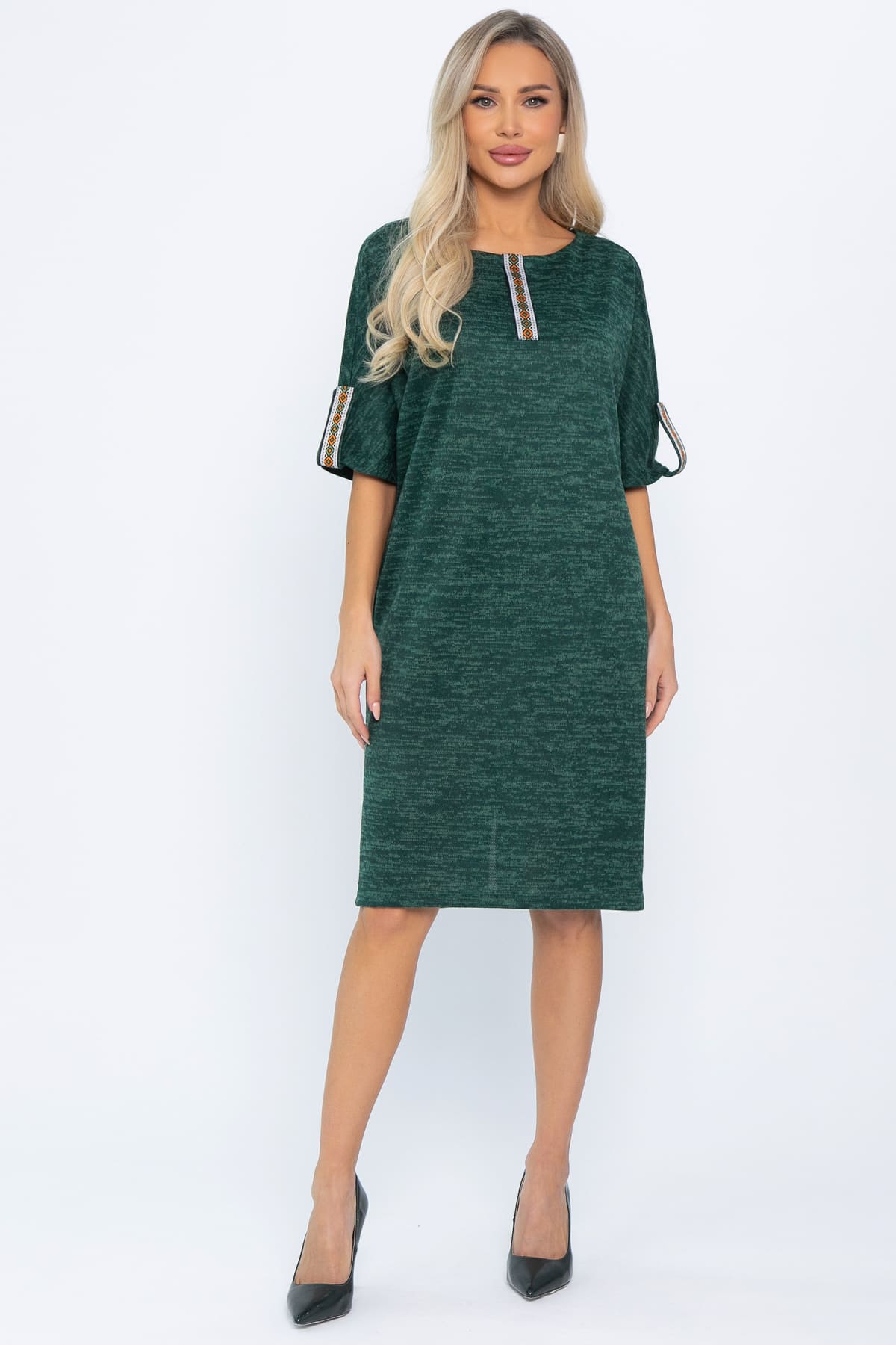 Платье трикотажное Кайла (зеленое) П14587-10М