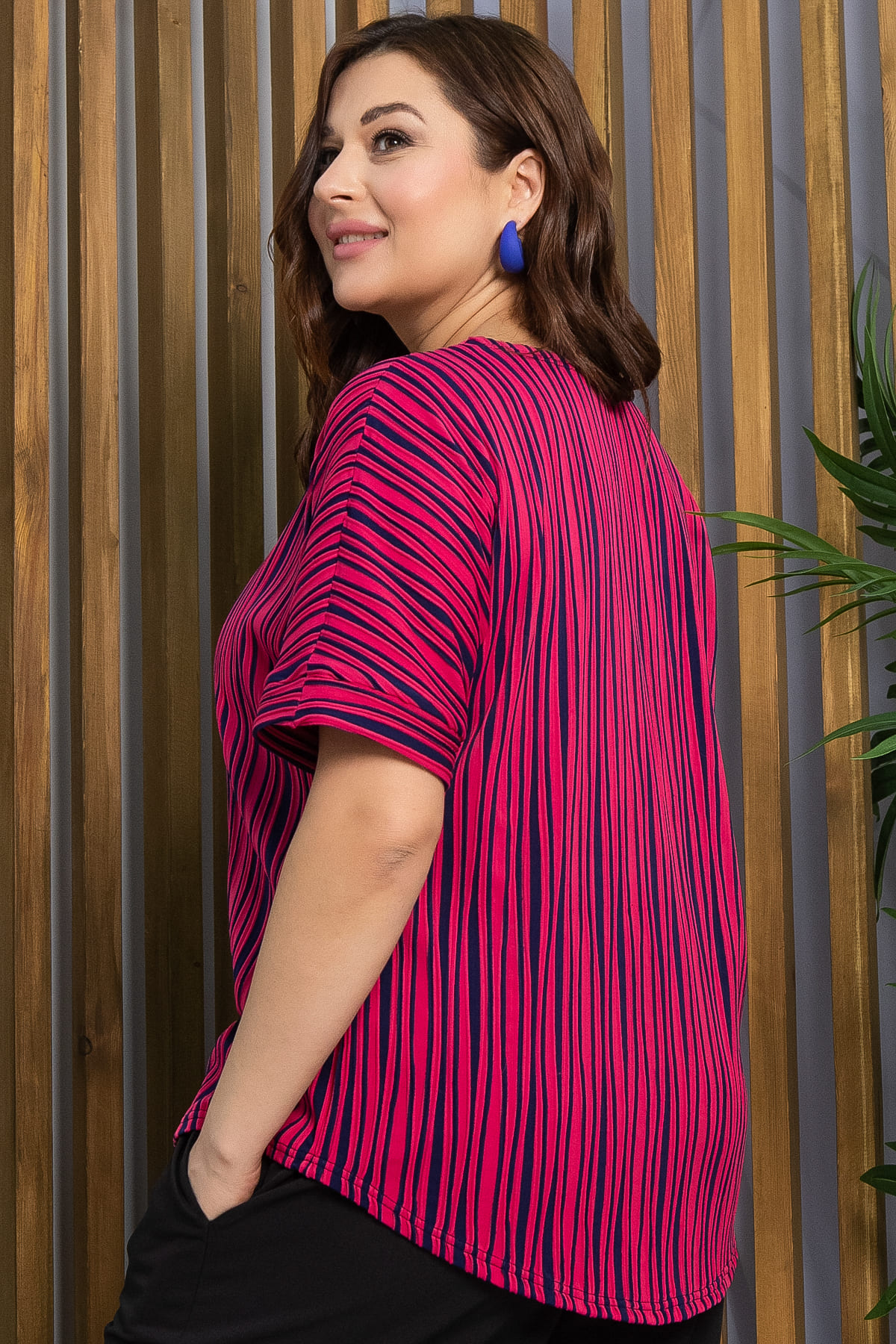 Блуза Альхена (красно-синяя) Б13318-3М