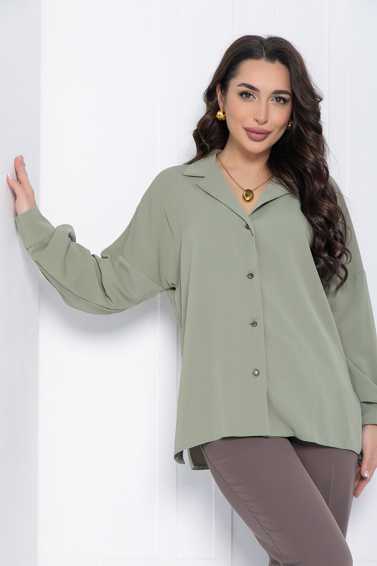 Рубашка Толедо (олива) Б12581-30