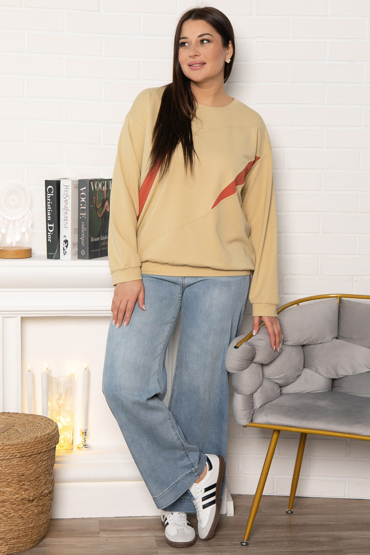 Свитшот Ритм города (бежевый) Б15005-3М