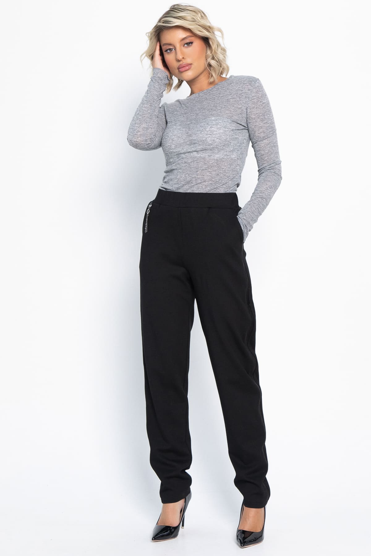 Брюки трикотажные Броуди (черные) Б15048-8М