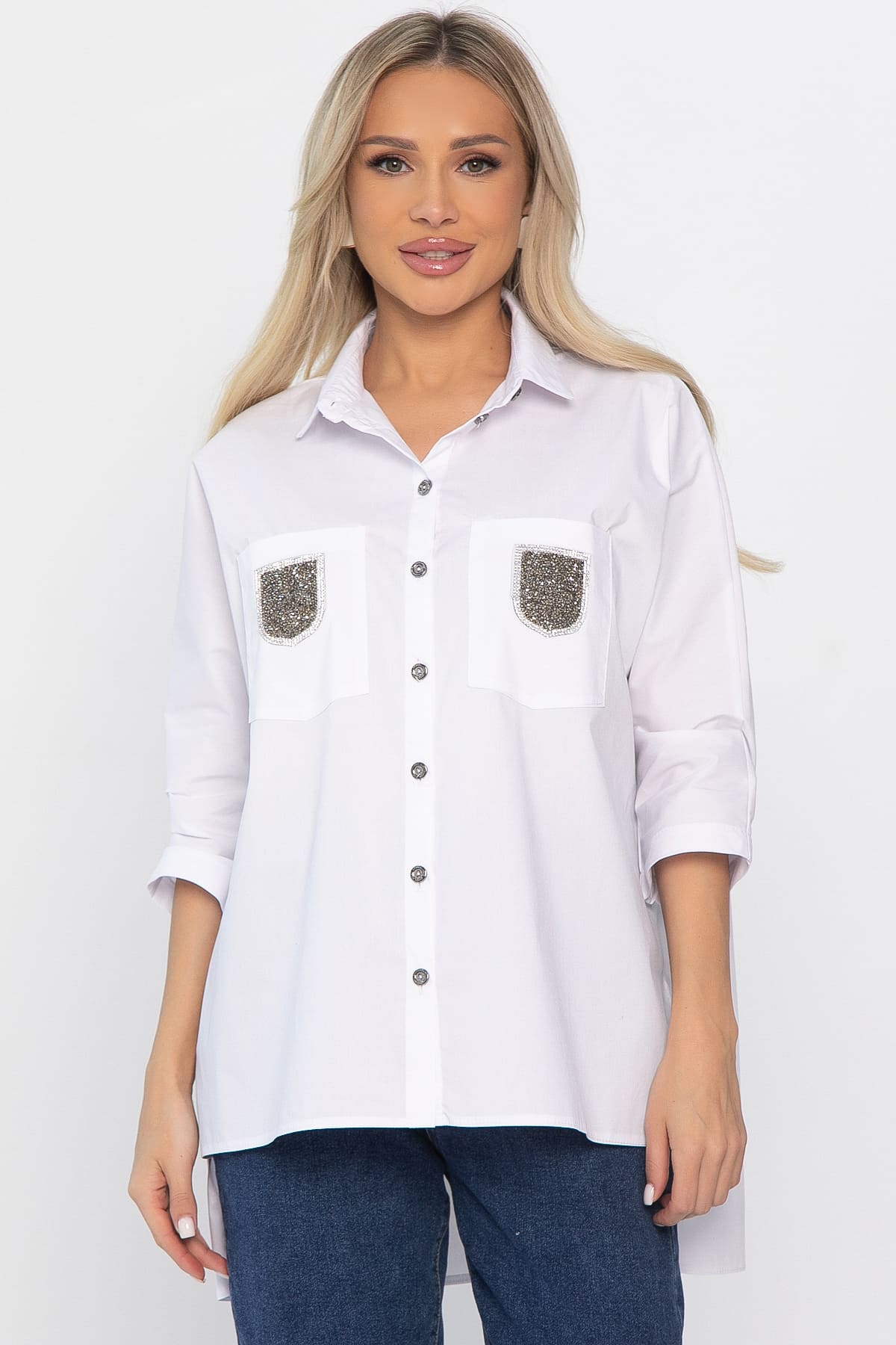 Рубашка хлопковая Аристократка НЬЮ (белая) Б14483-10М